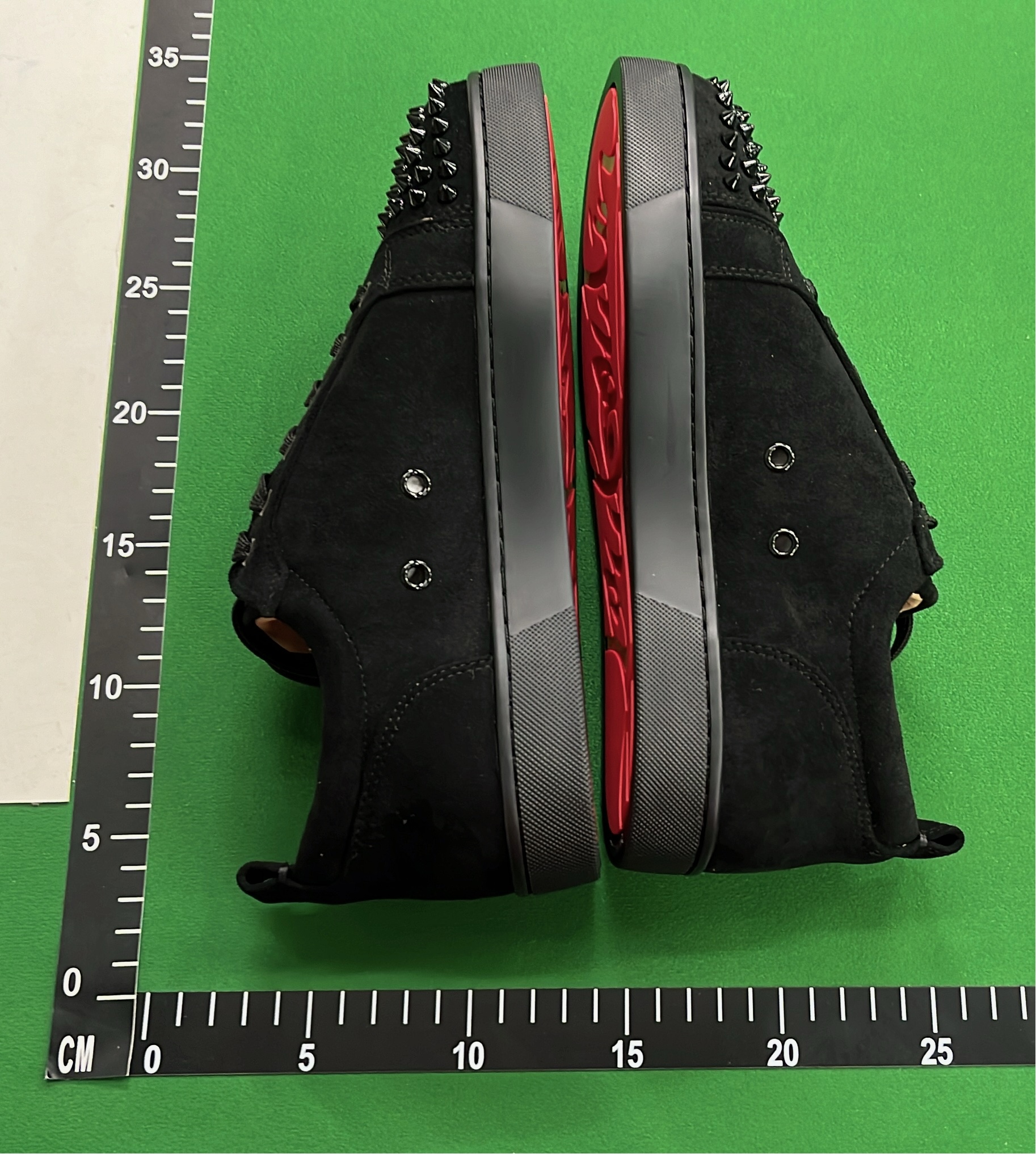 Black Spiked Leather Sneakers for Men