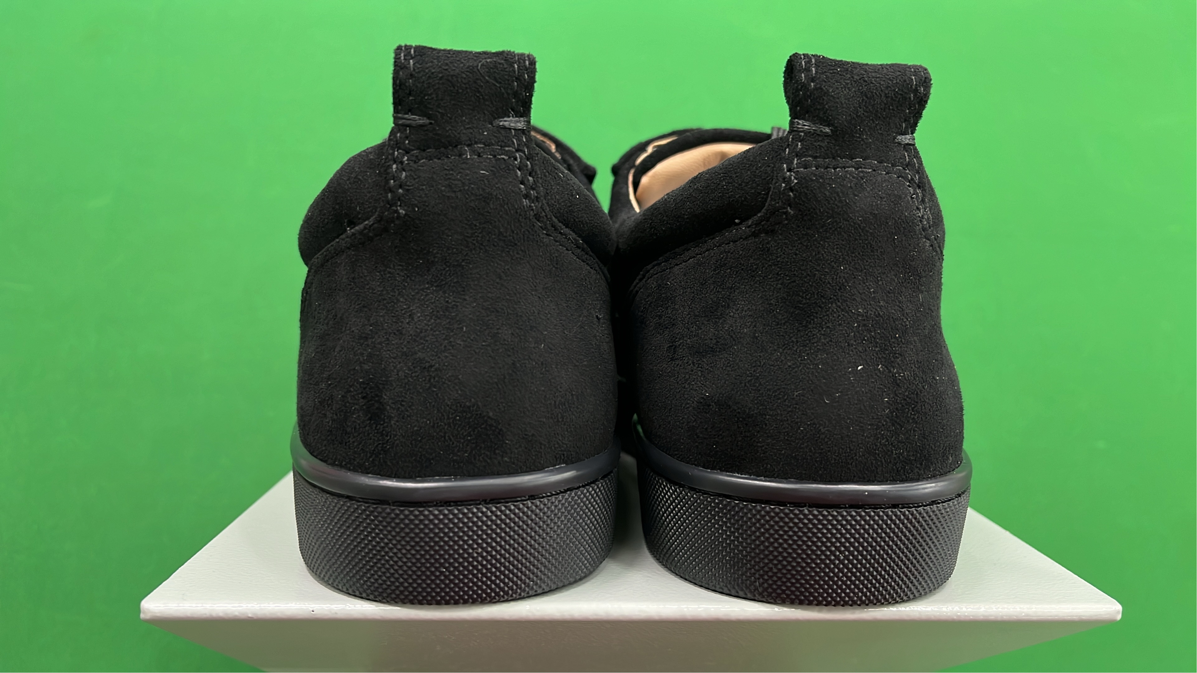 Black Spiked Leather Sneakers for Men