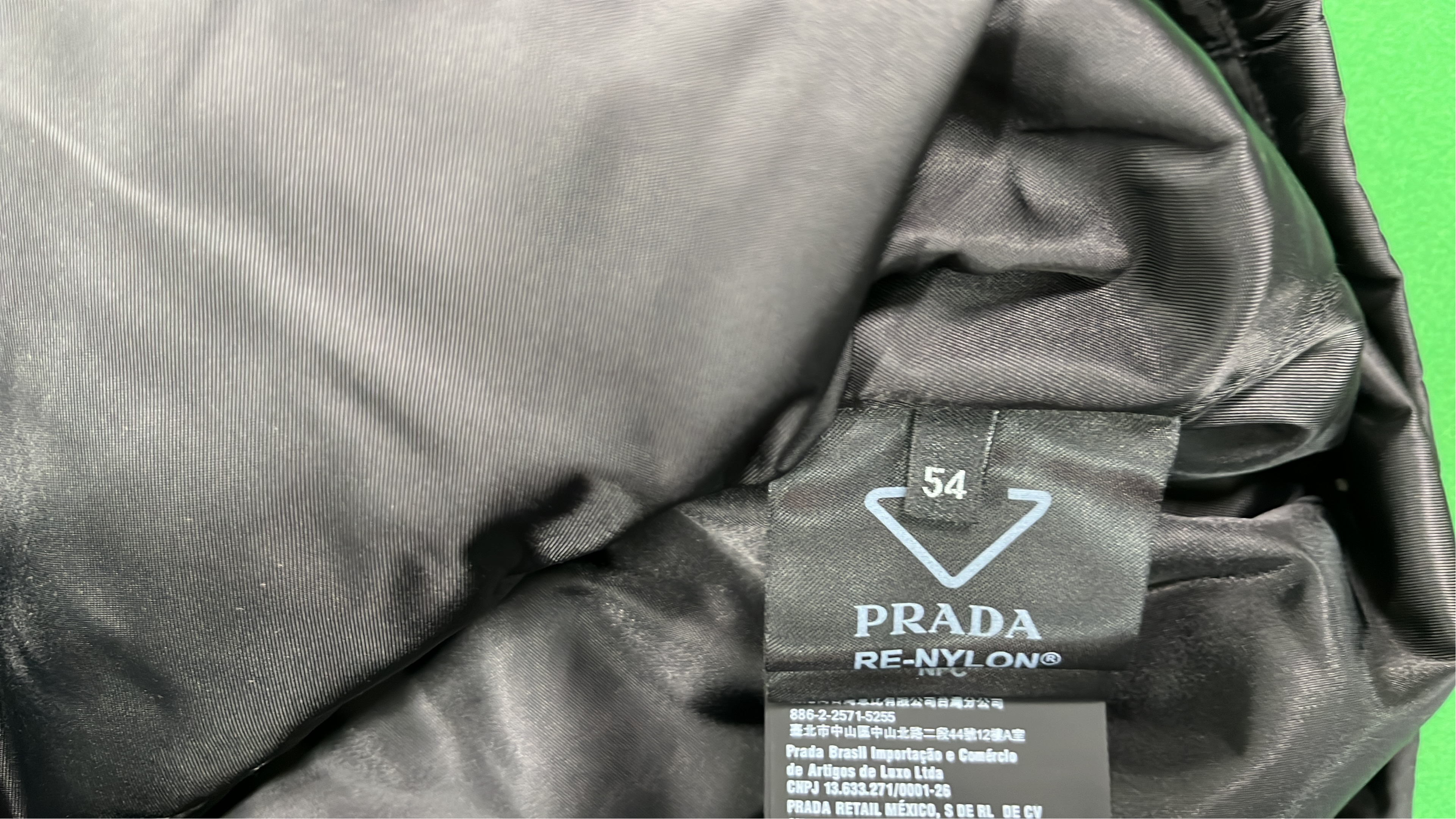 Prada Black Nylon Bomber Jacket with Logo Patch