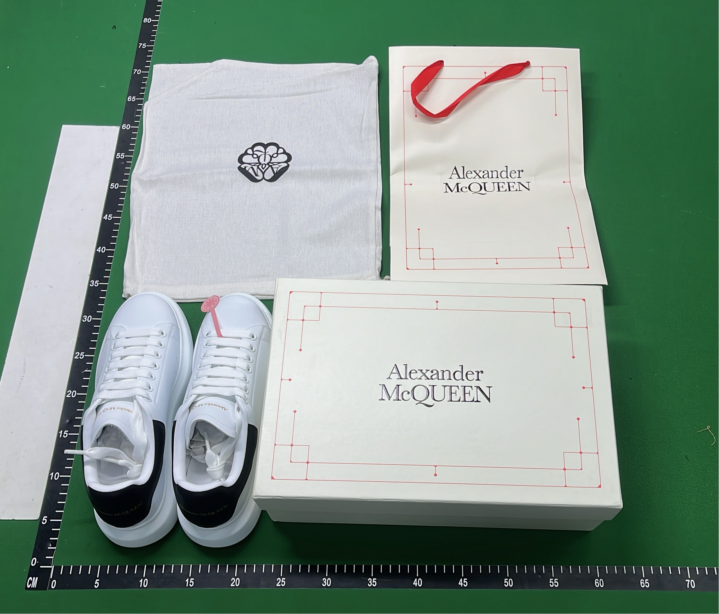 Alexander McQueen White Leather Sneakers with Thick Sole