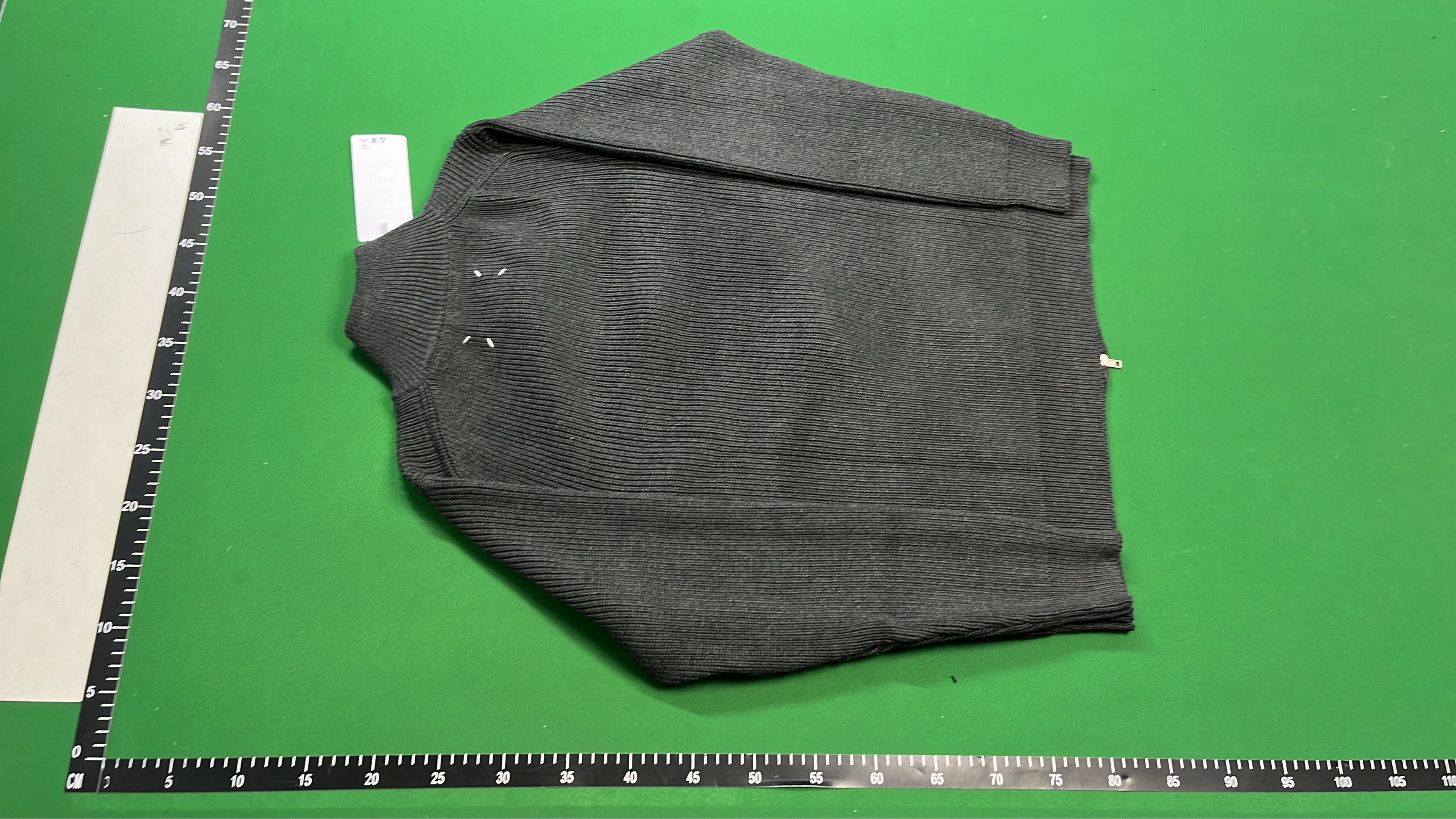 Black Ribbed Zip-Up Knit Jacket for Men