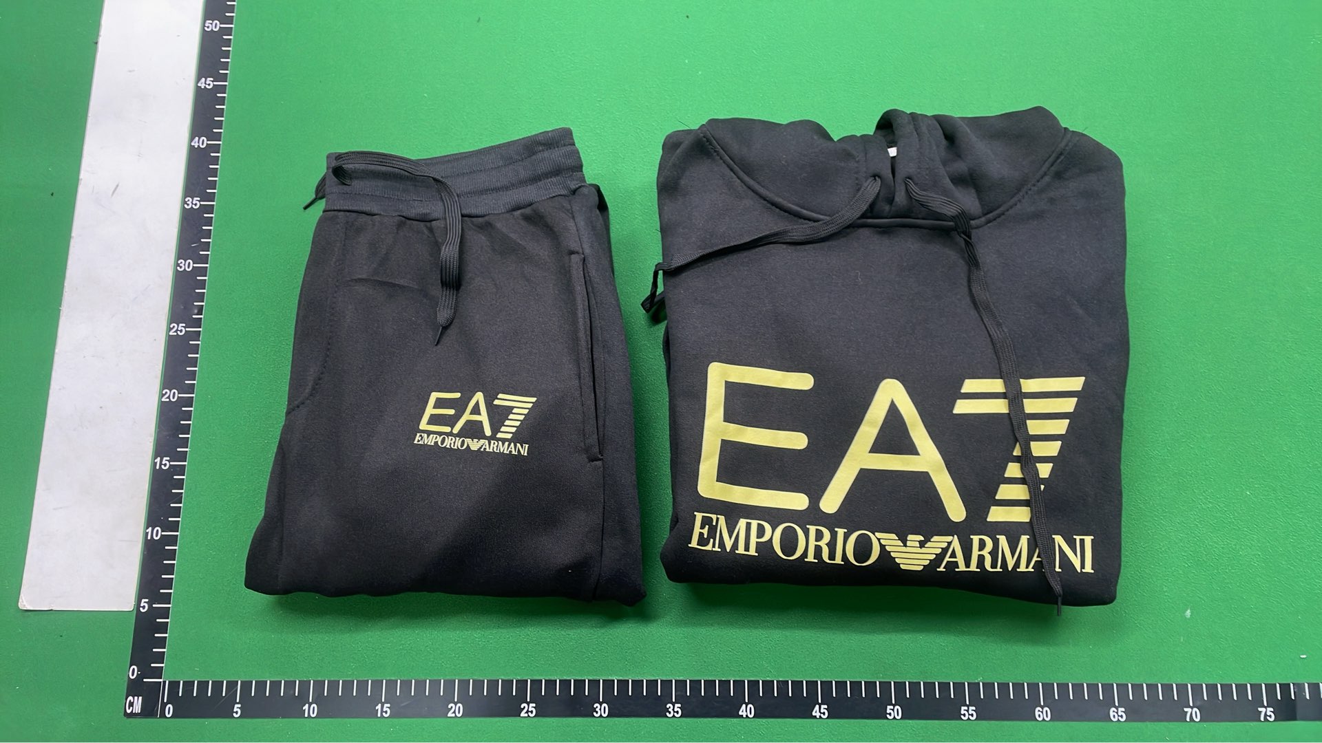 EA7 Emporio Armani Black Hoodie and Jogger Set