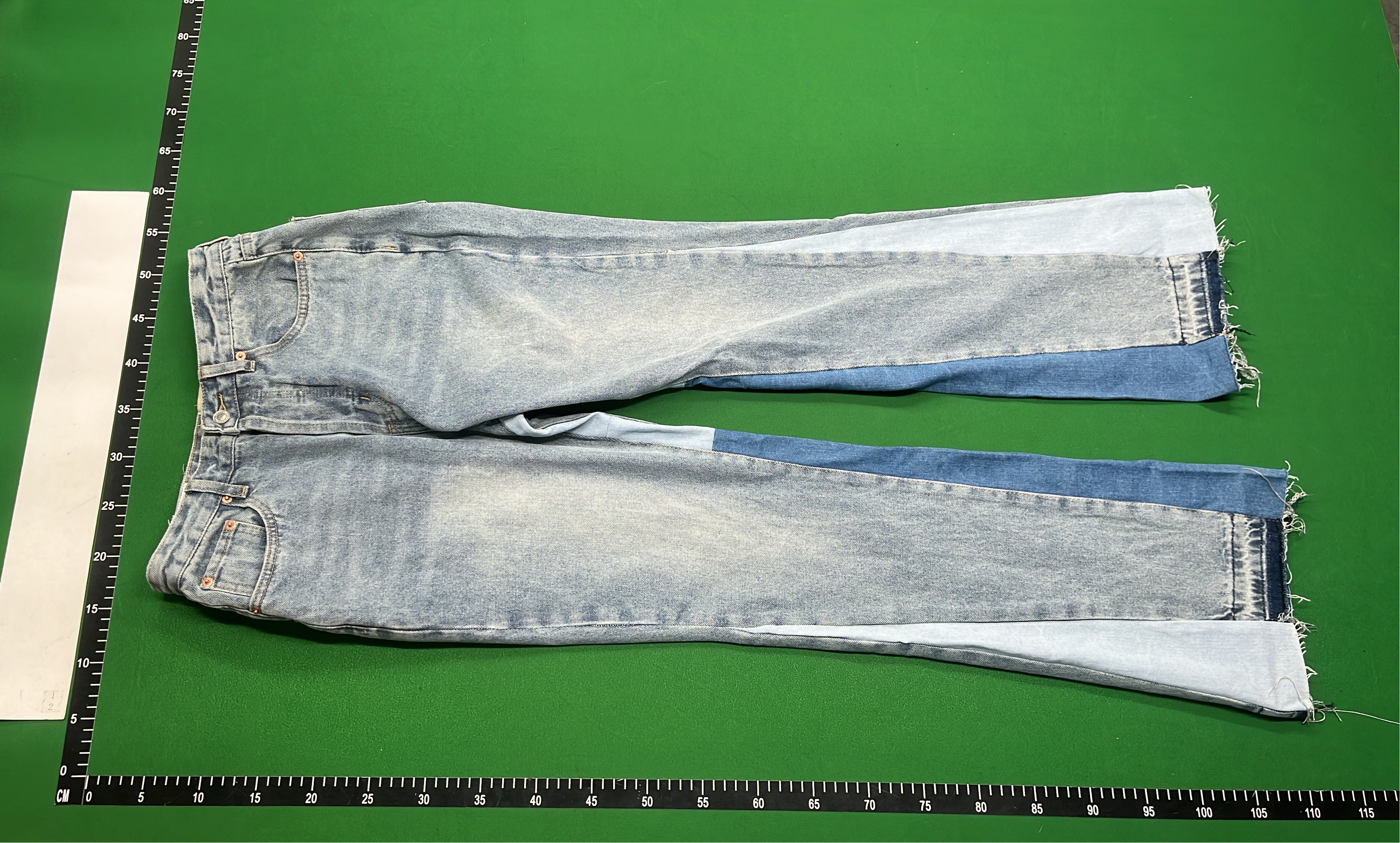 Distressed Denim Jeans with Patchwork Design