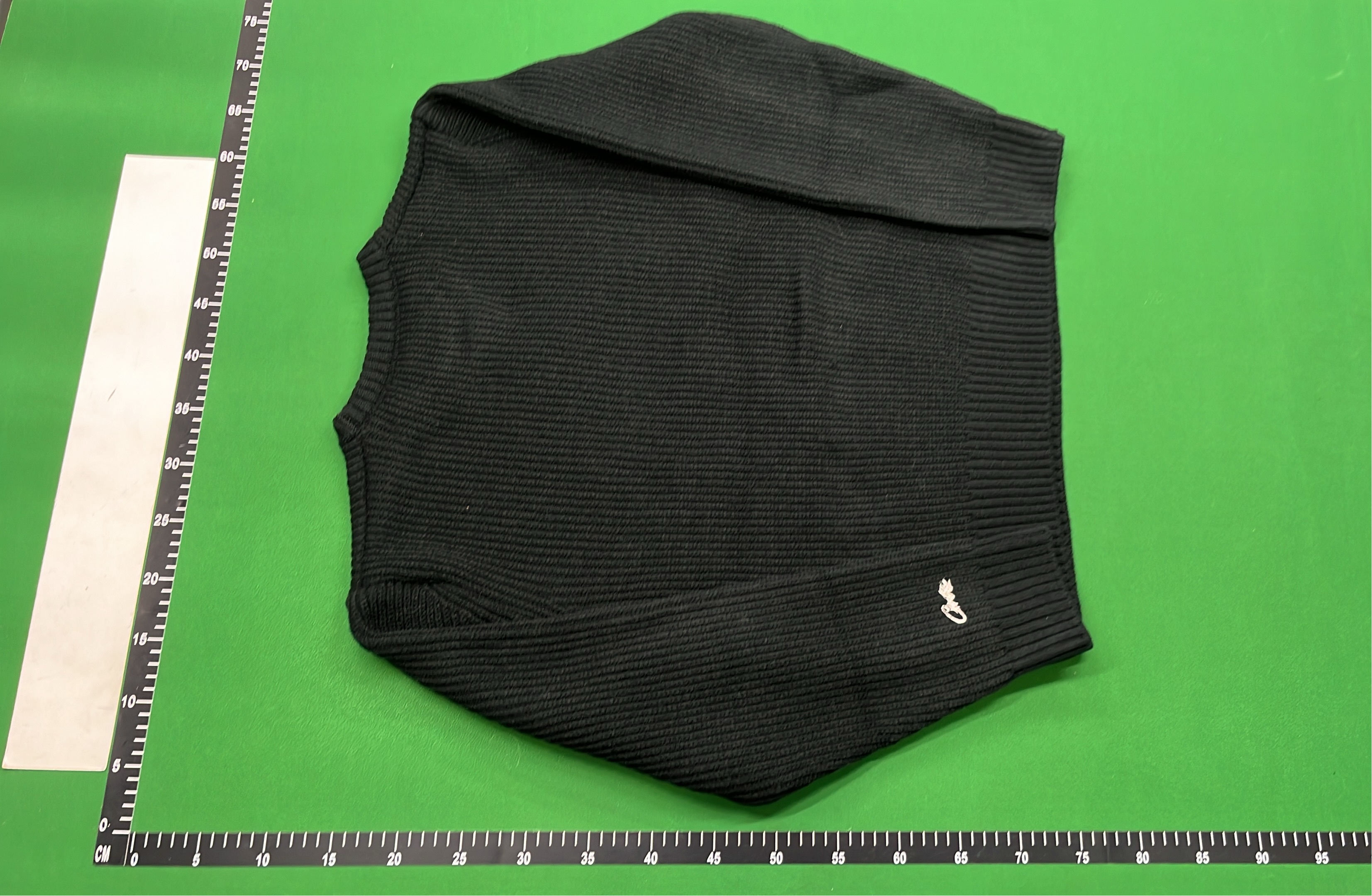 Lacoste Black Ribbed Sweater with Graphic Logo Design