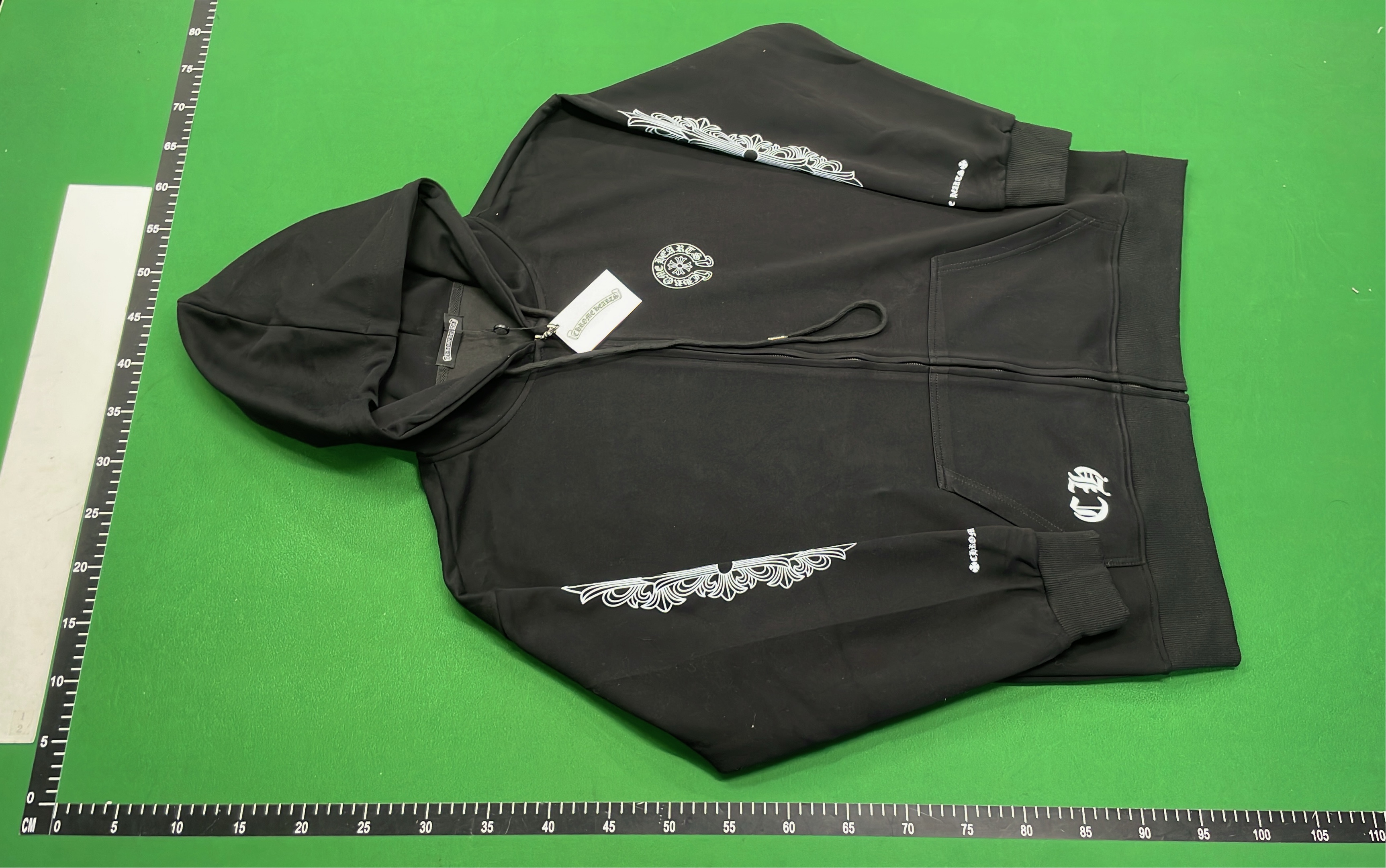 Chrome Hearts Hoodie with Cross and Puzzle Design
