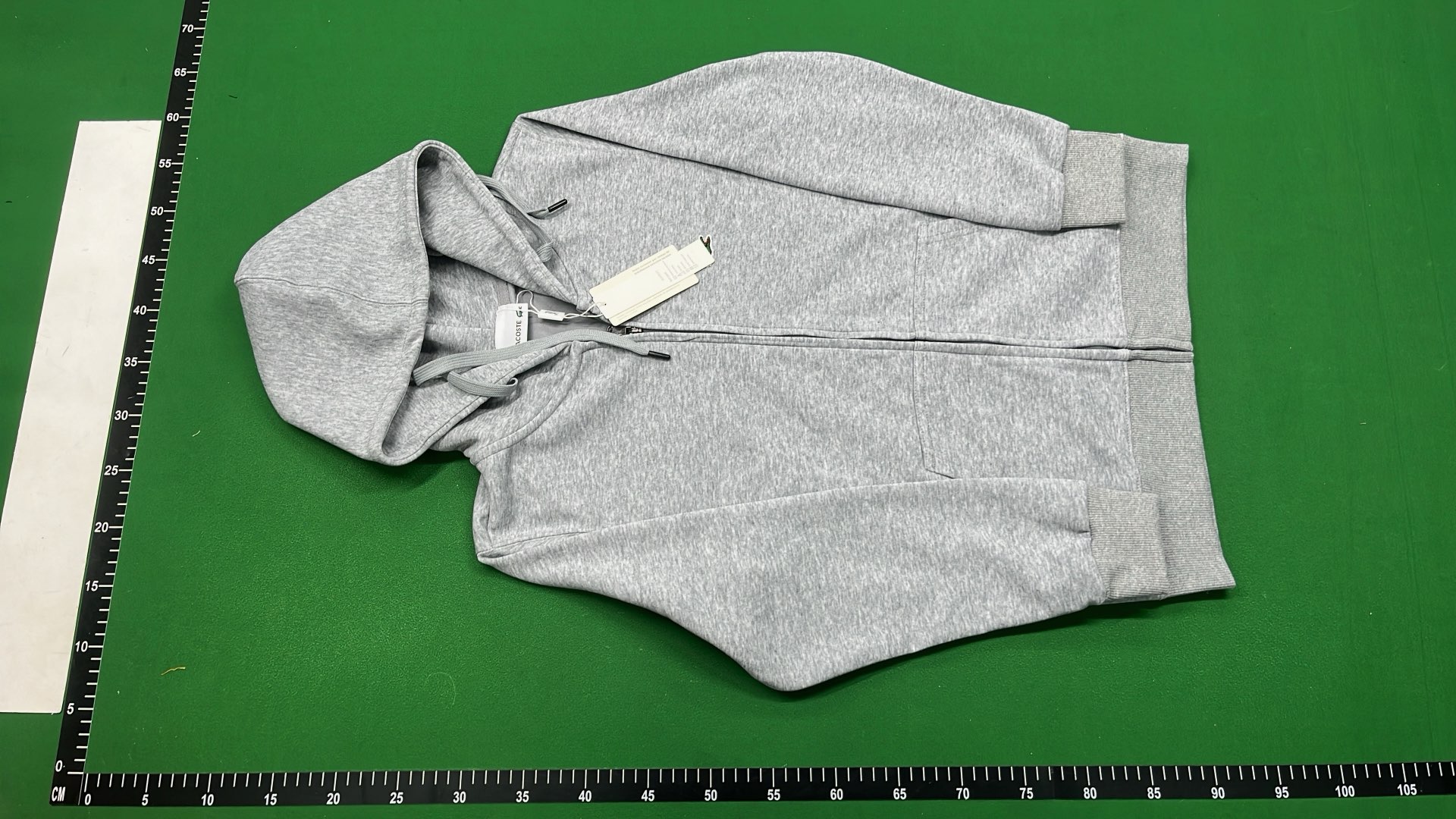 Lacoste White Zip-Up Hoodie with Crocodile Logo