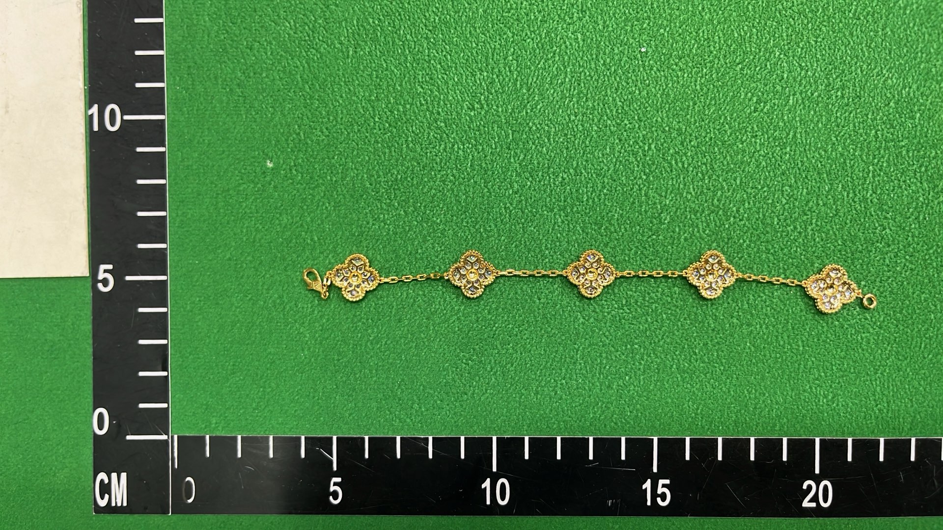 LV Style Red Clover Earrings and Bracelets Set