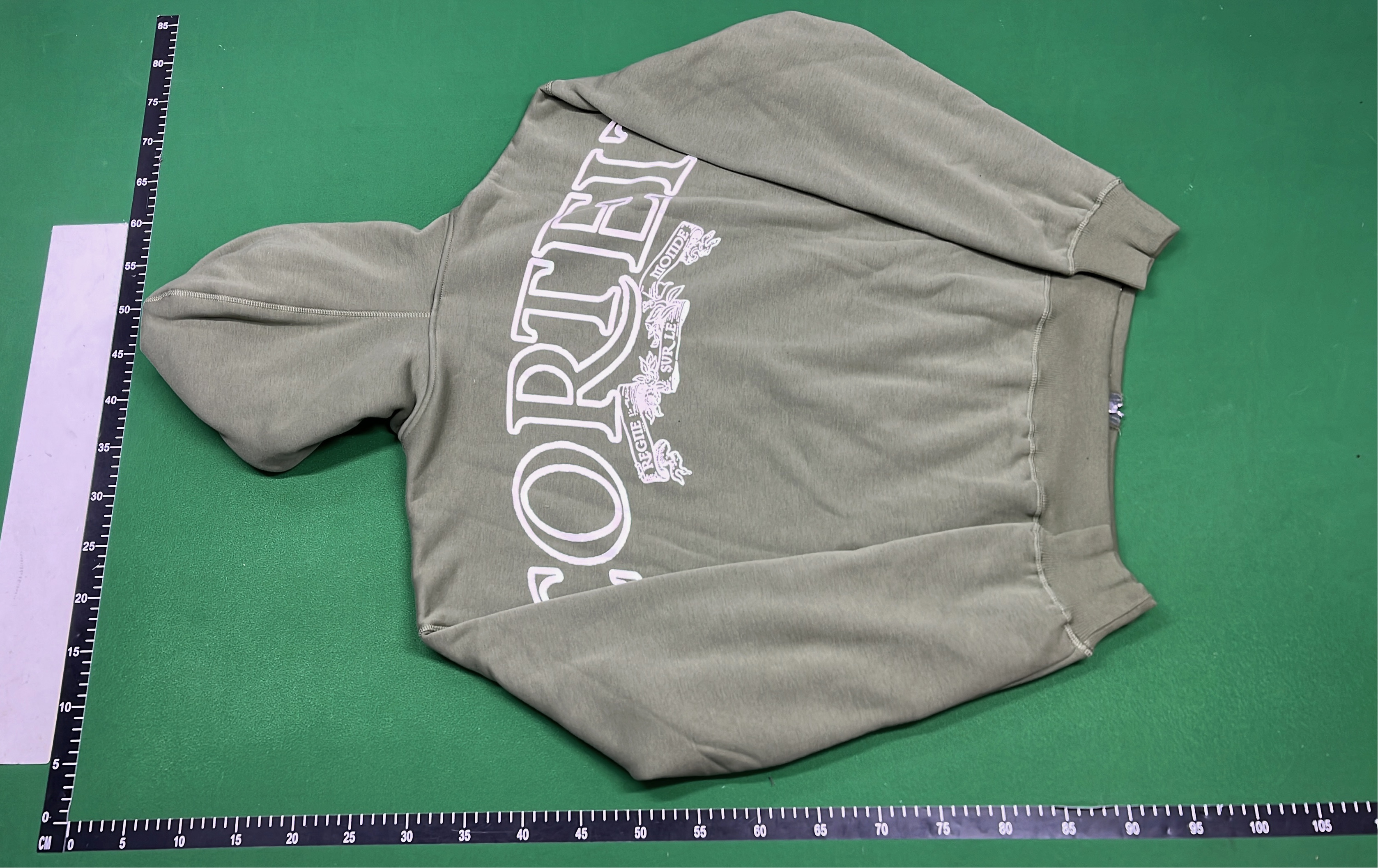 Olive Green Zip-Up Hoodie with Embroidered Logo