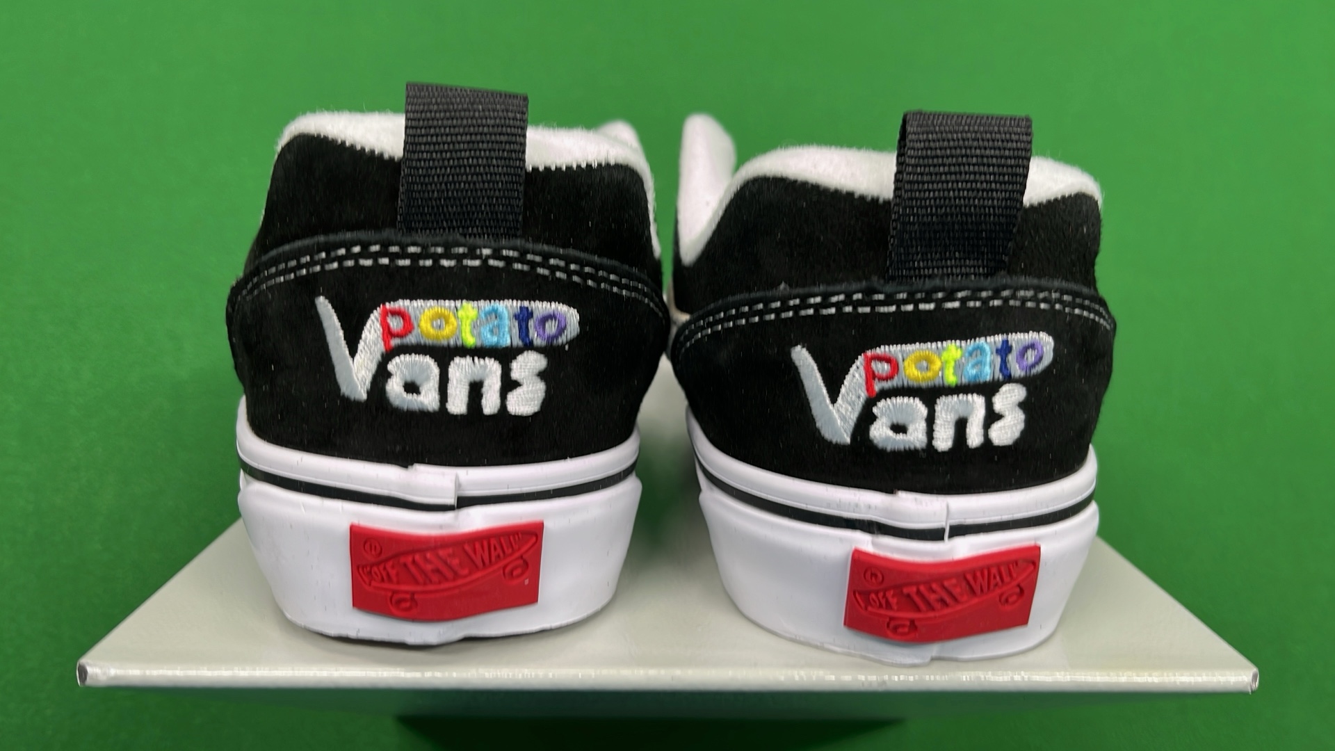 Vans Old Skool Black White Skate Shoes with Blue Laces