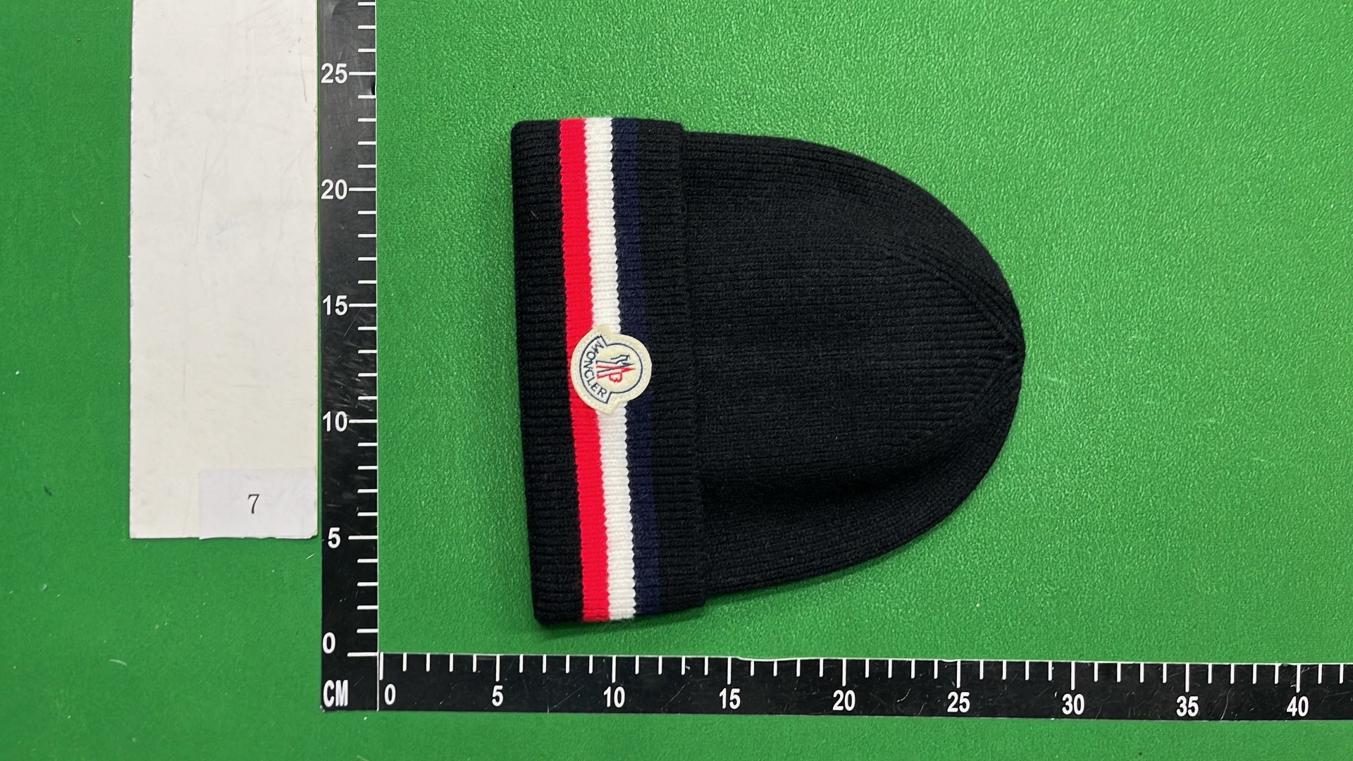 Moncler Knit Beanie Hat with Stripe Design - Black and Gray