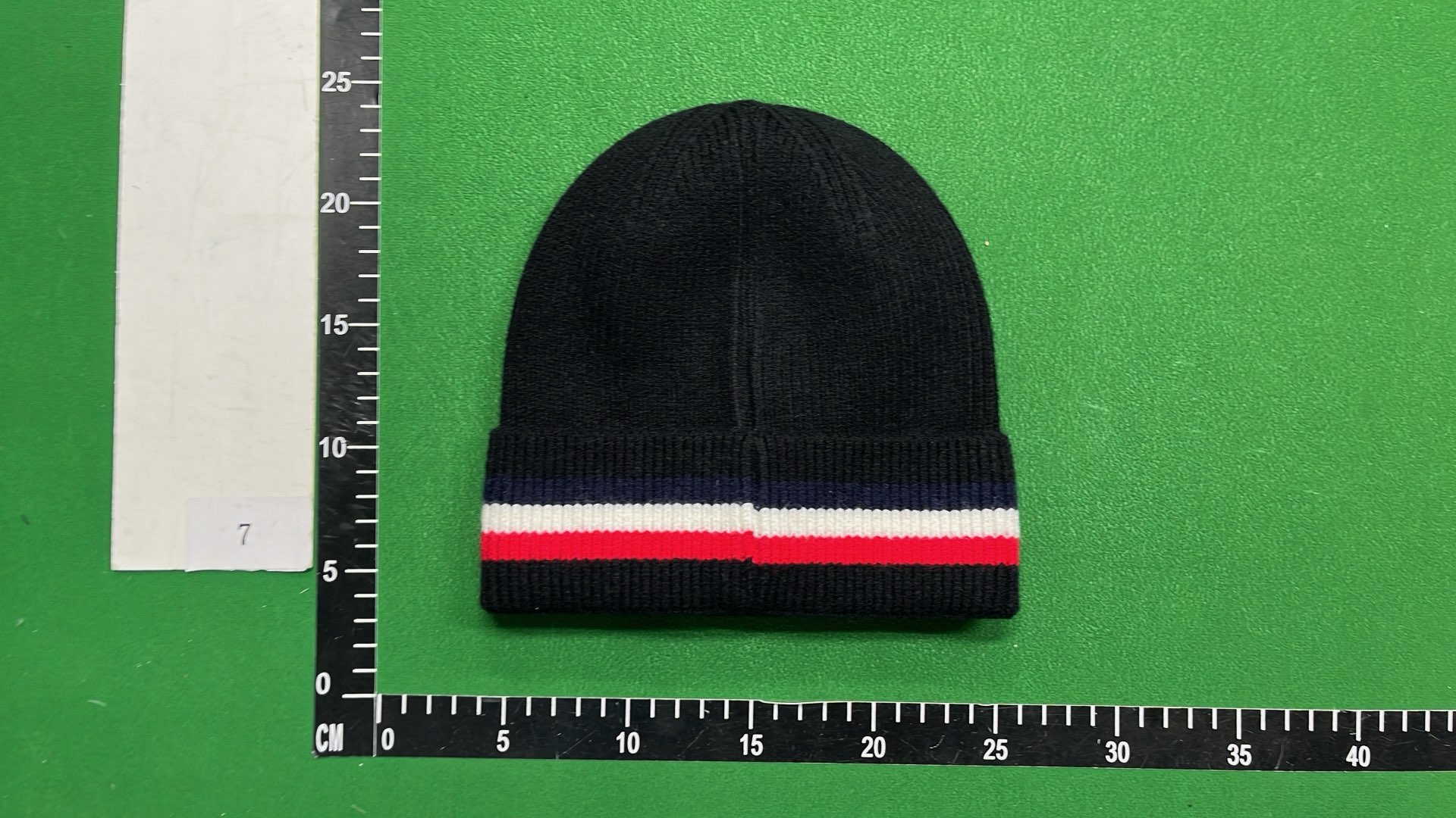 Moncler Knit Beanie Hat with Stripe Design - Black and Gray