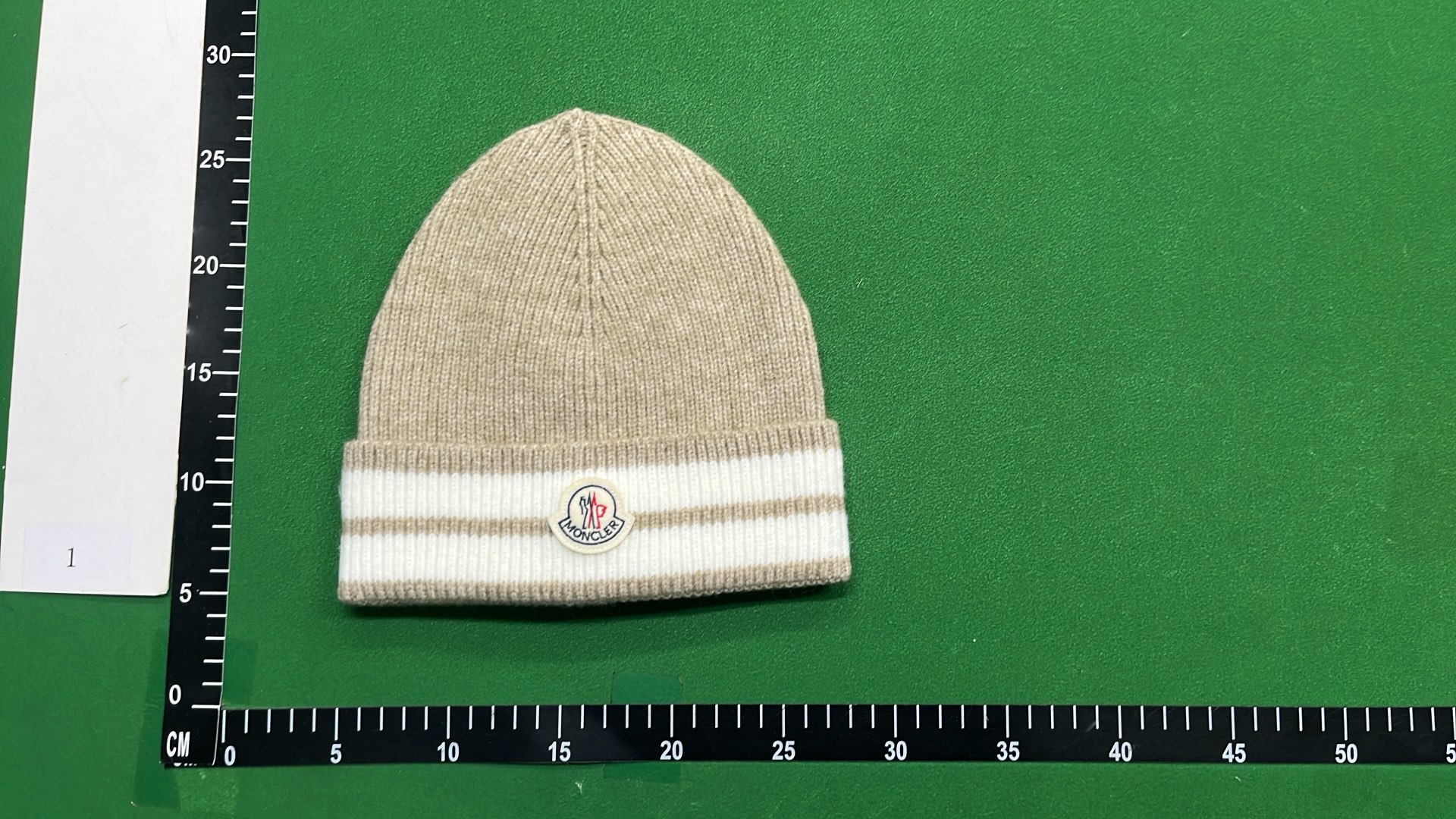 Moncler Knit Beanie Hat with Stripe Design - Black and Gray