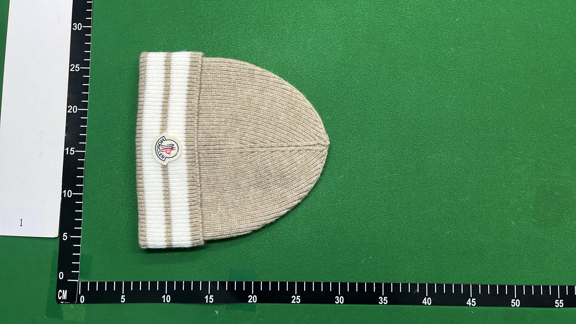 Moncler Knit Beanie Hat with Stripe Design - Black and Gray