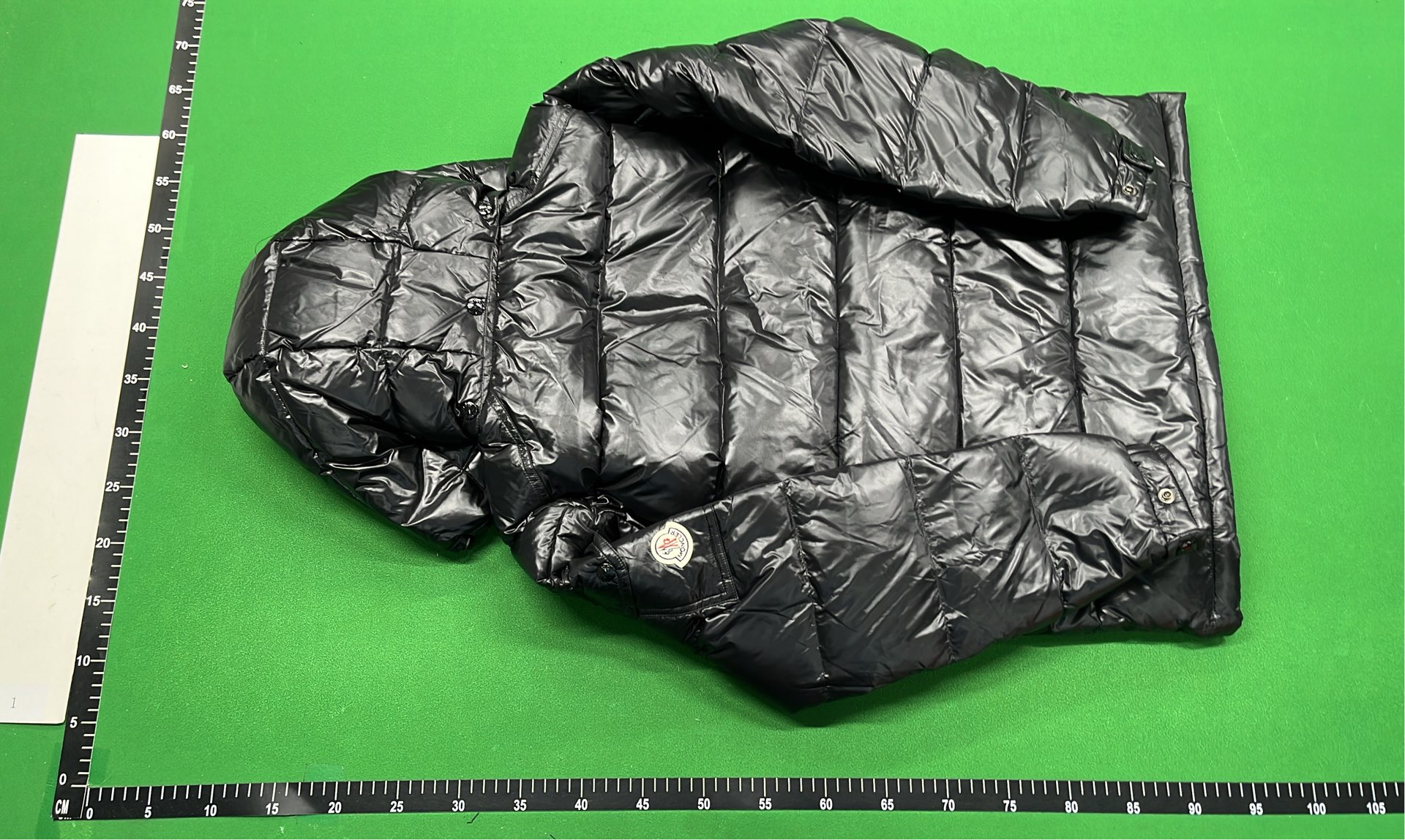 Black Quilted Down Jacket with Hood for Women