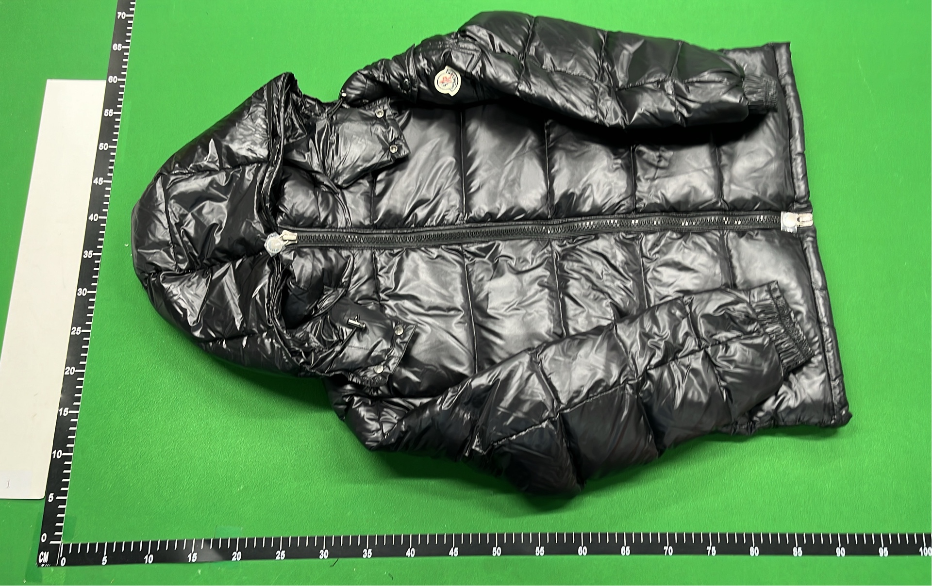 Black Quilted Down Jacket with Hood for Women