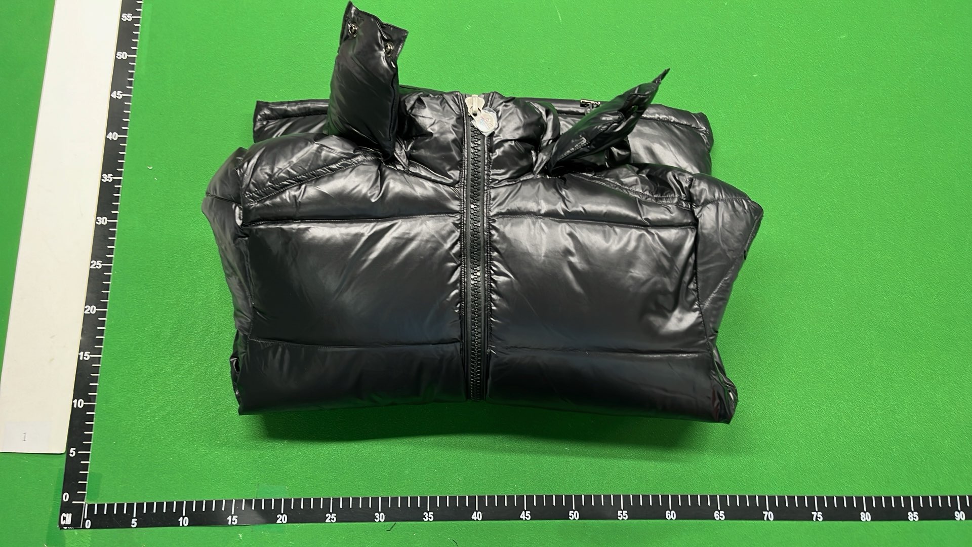 Black Quilted Down Jacket with Hood for Women