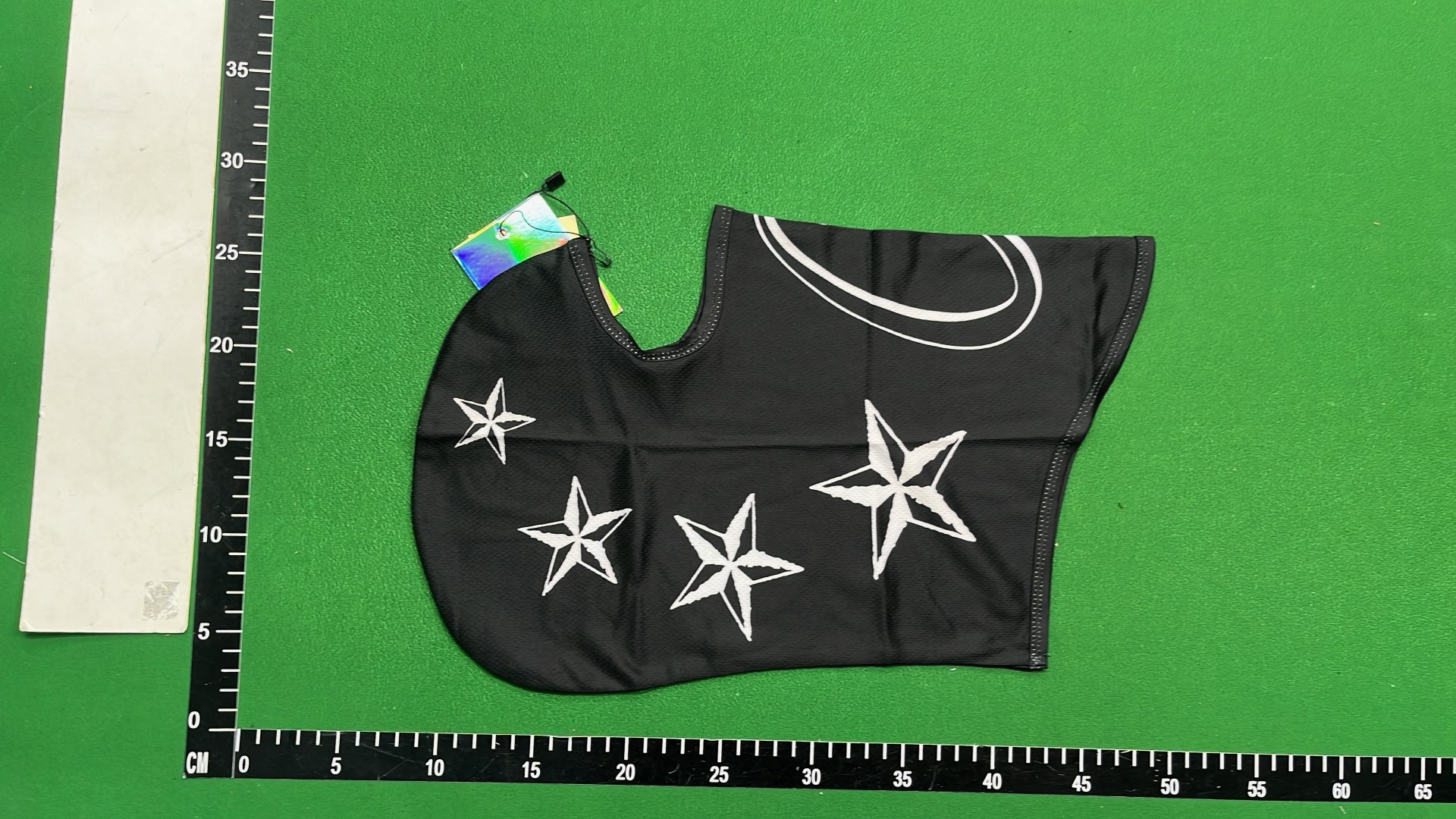 Black Star Pattern Face Mask with White Stars and Logo