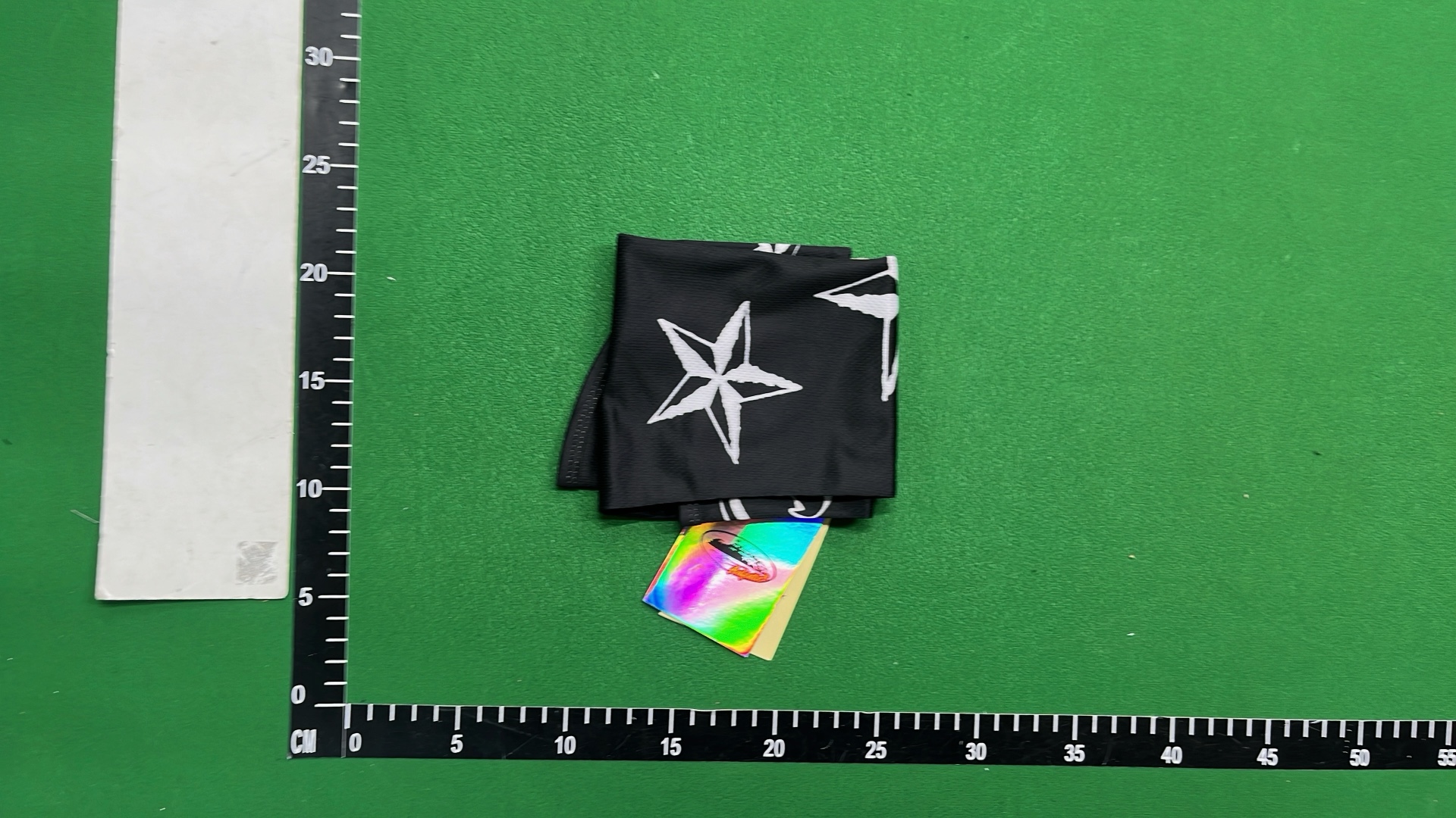 Black Star Pattern Face Mask with White Stars and Logo