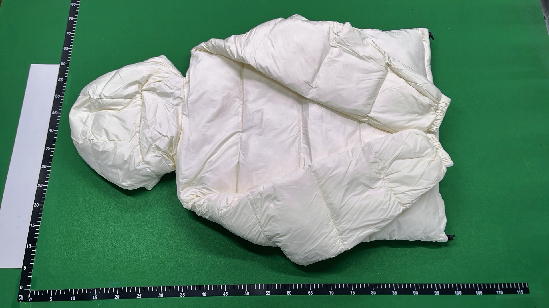 Cream Hooded Puffer Jacket for Men and Women