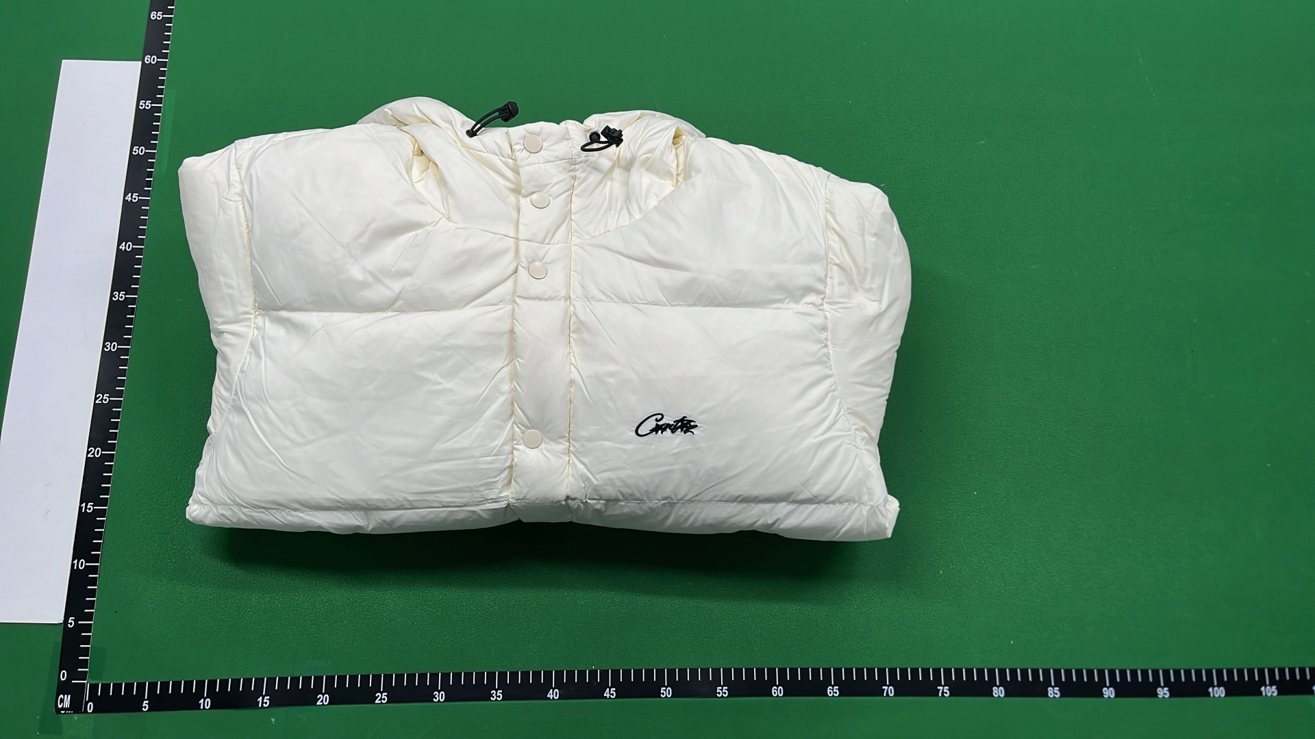 Cream Hooded Puffer Jacket for Men and Women
