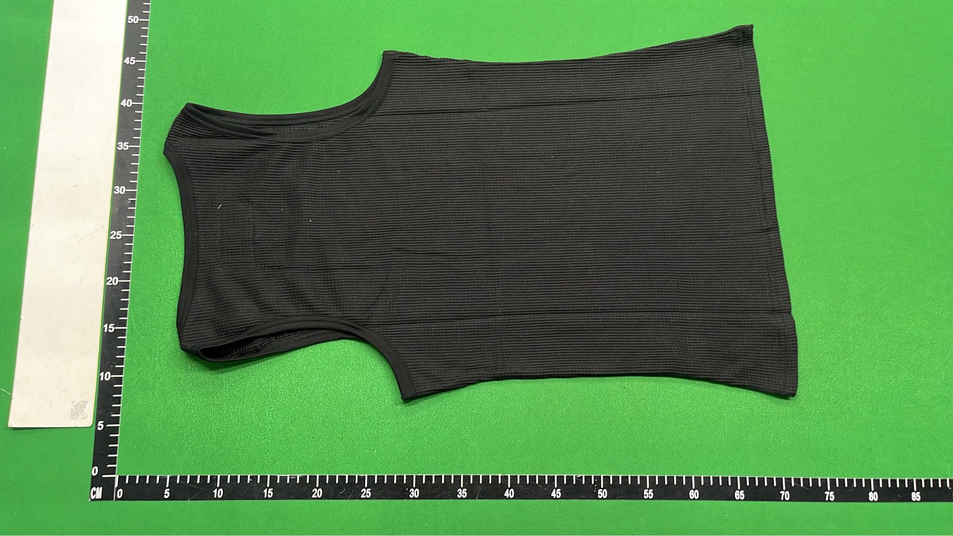 Black Ribbed Tank Top with Yellow Logo