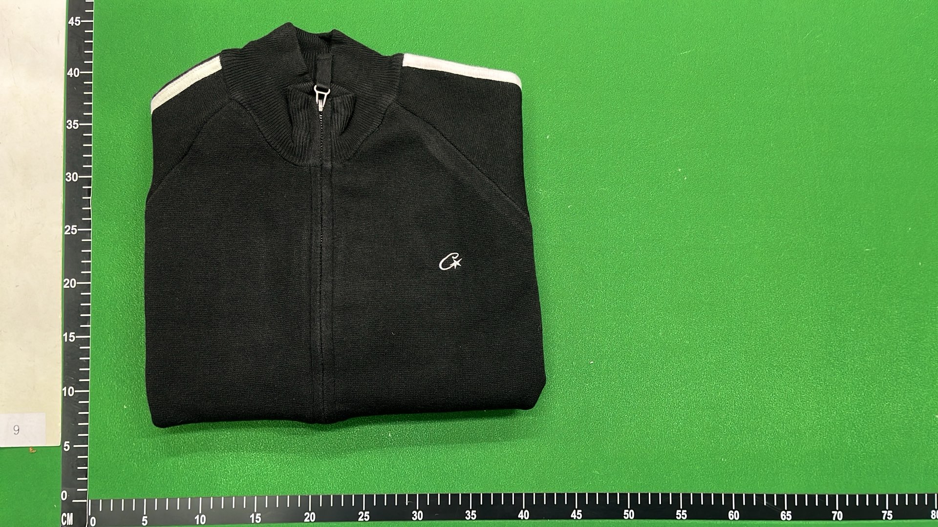 Black Track Jacket with White Stripes