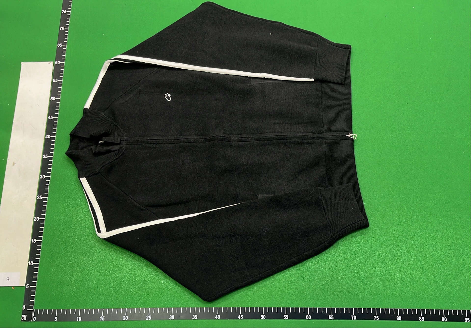 Black Track Jacket with White Stripes