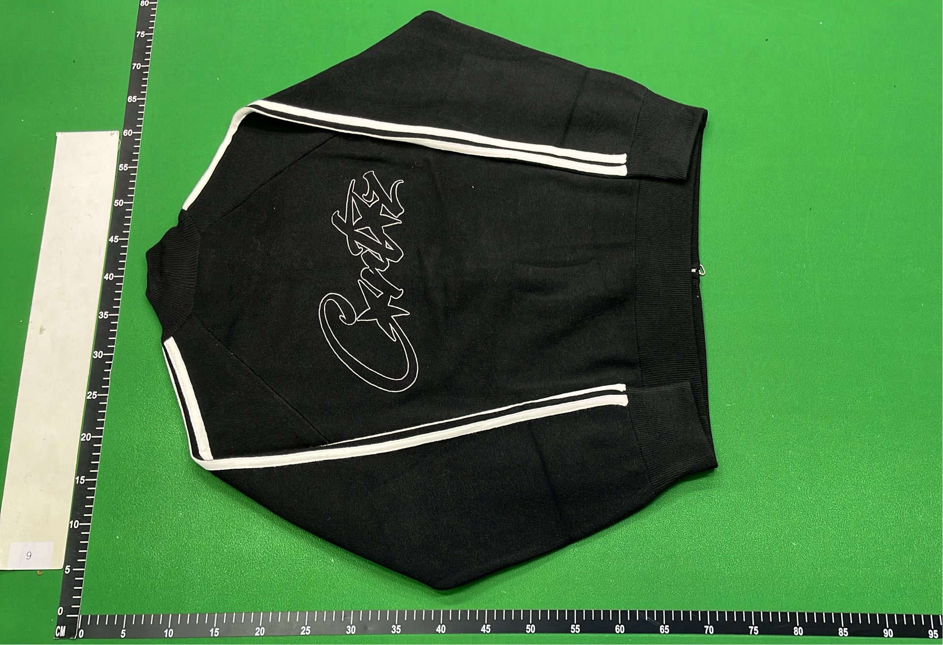 Black Track Jacket with White Stripes