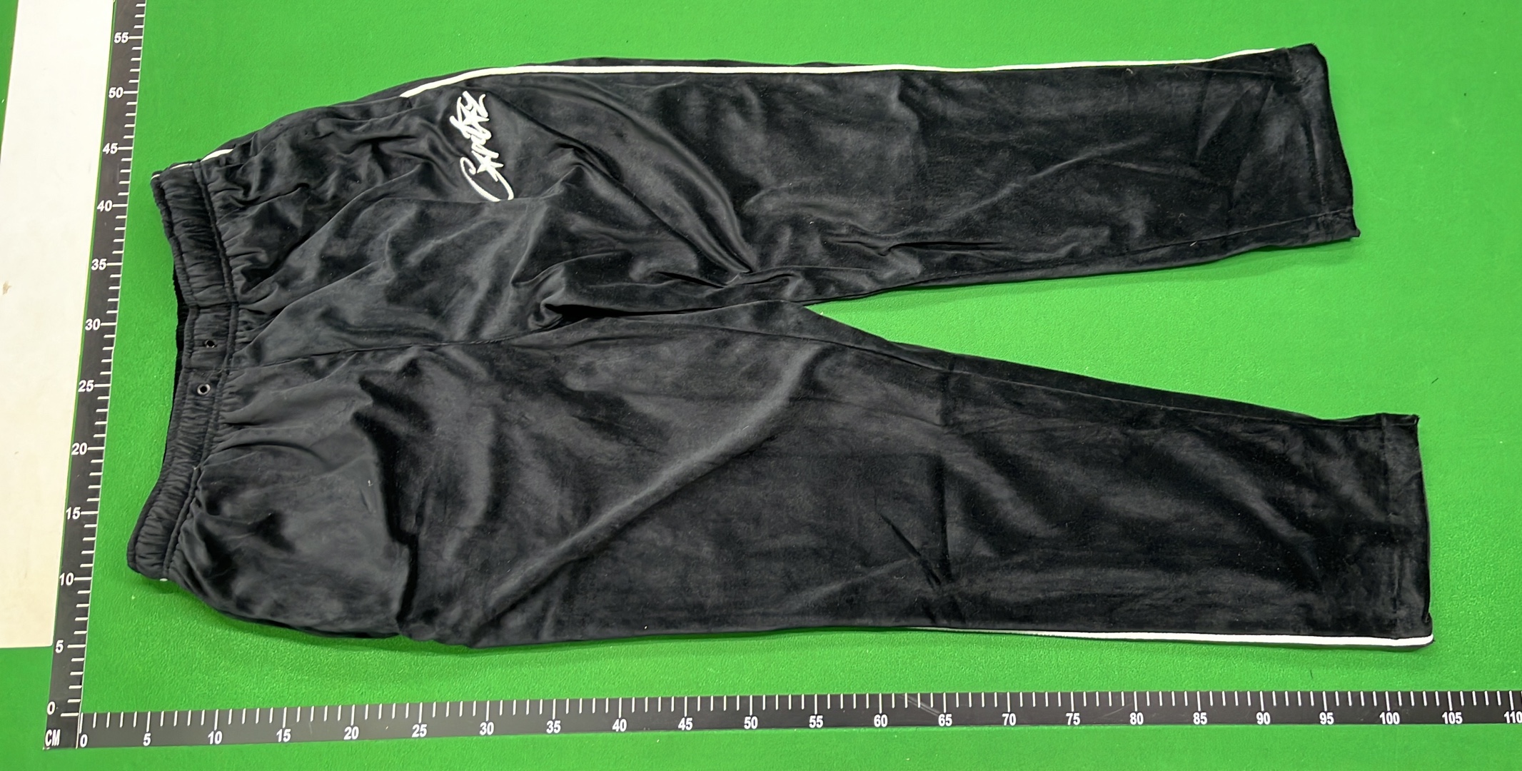 Black Track Pants with White Side Stripes