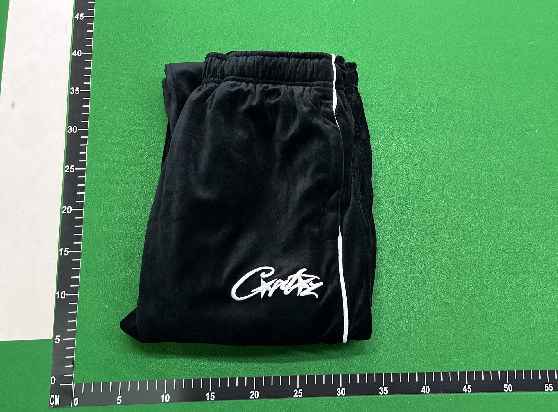 Black Track Pants with White Side Stripes