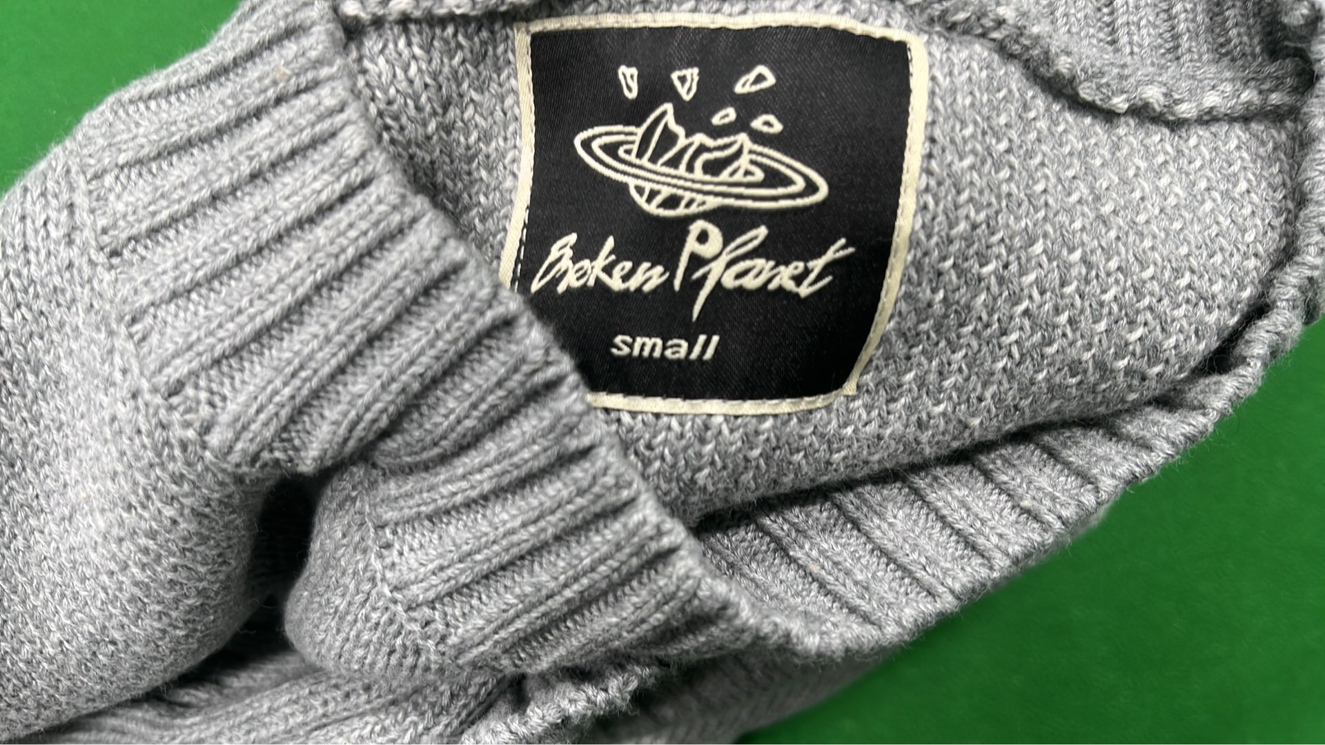 Gray Knit Sweater with Space Design