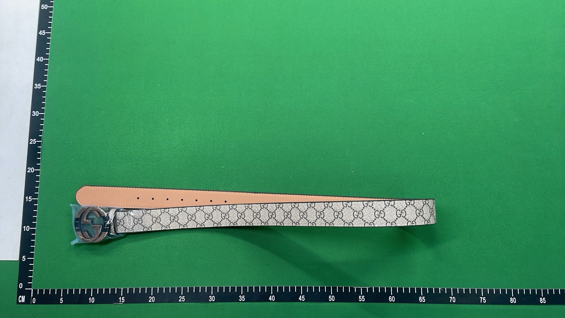 LV Damier Azur Belt with Gold Buckle