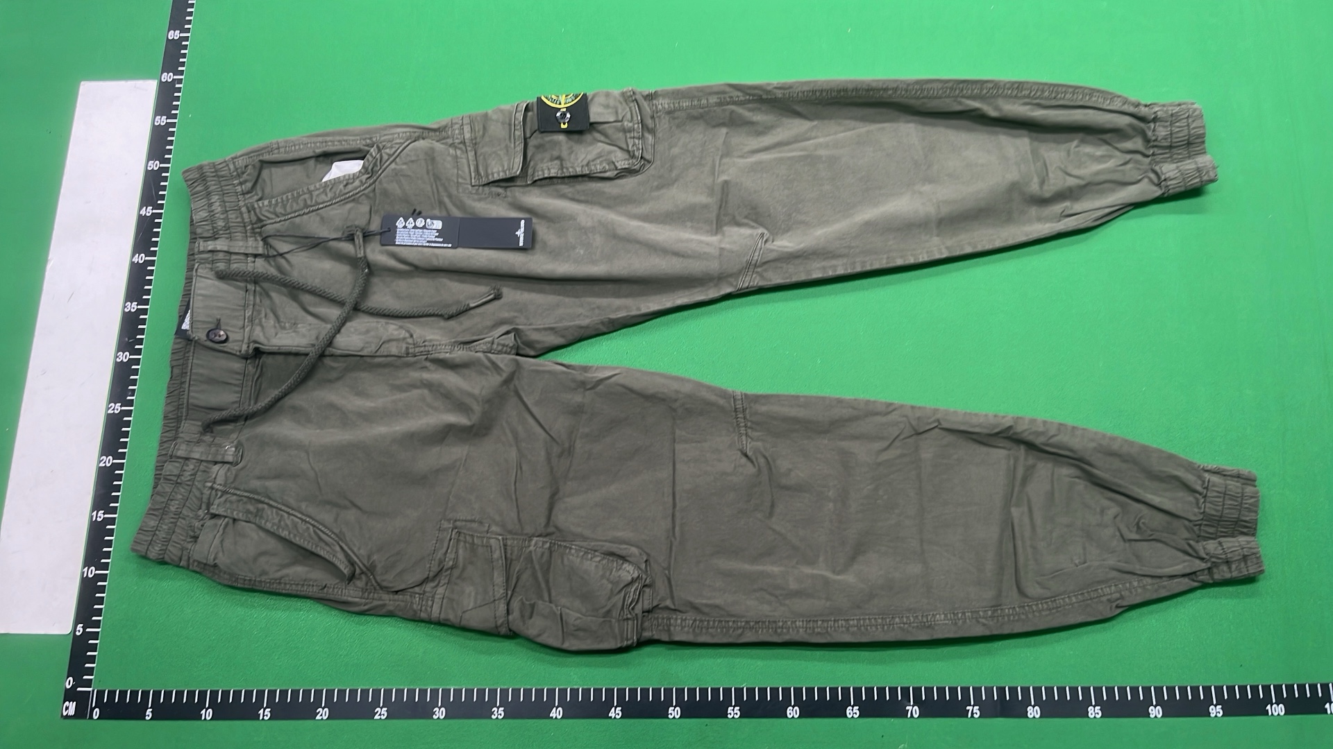 Black Cargo Jogger Pants with Logo Patch
