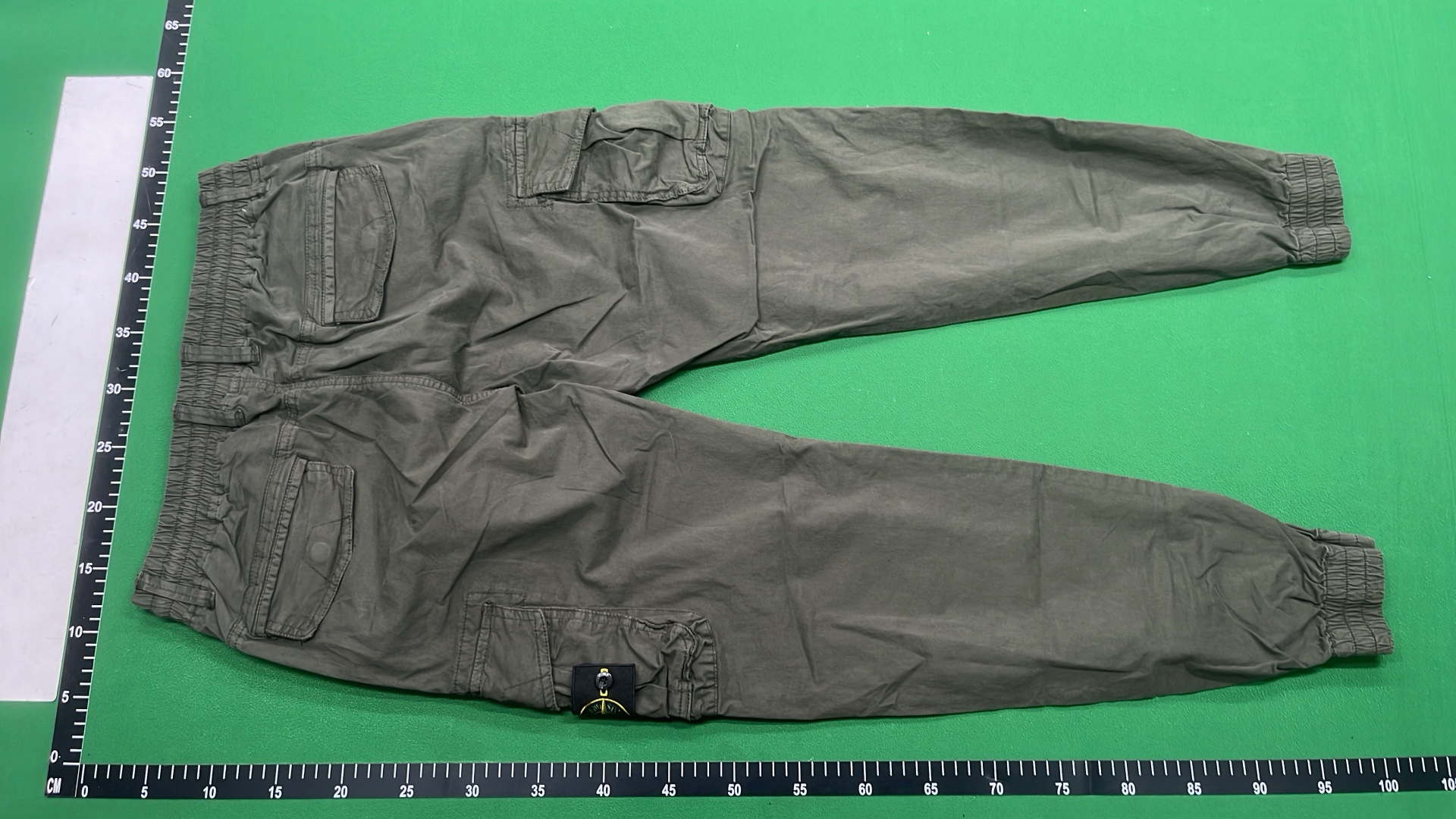 Black Cargo Jogger Pants with Logo Patch
