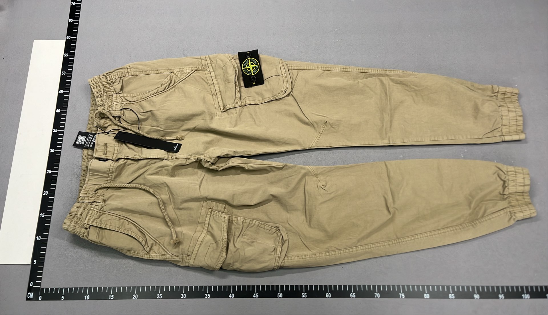Black Cargo Jogger Pants with Logo Patch