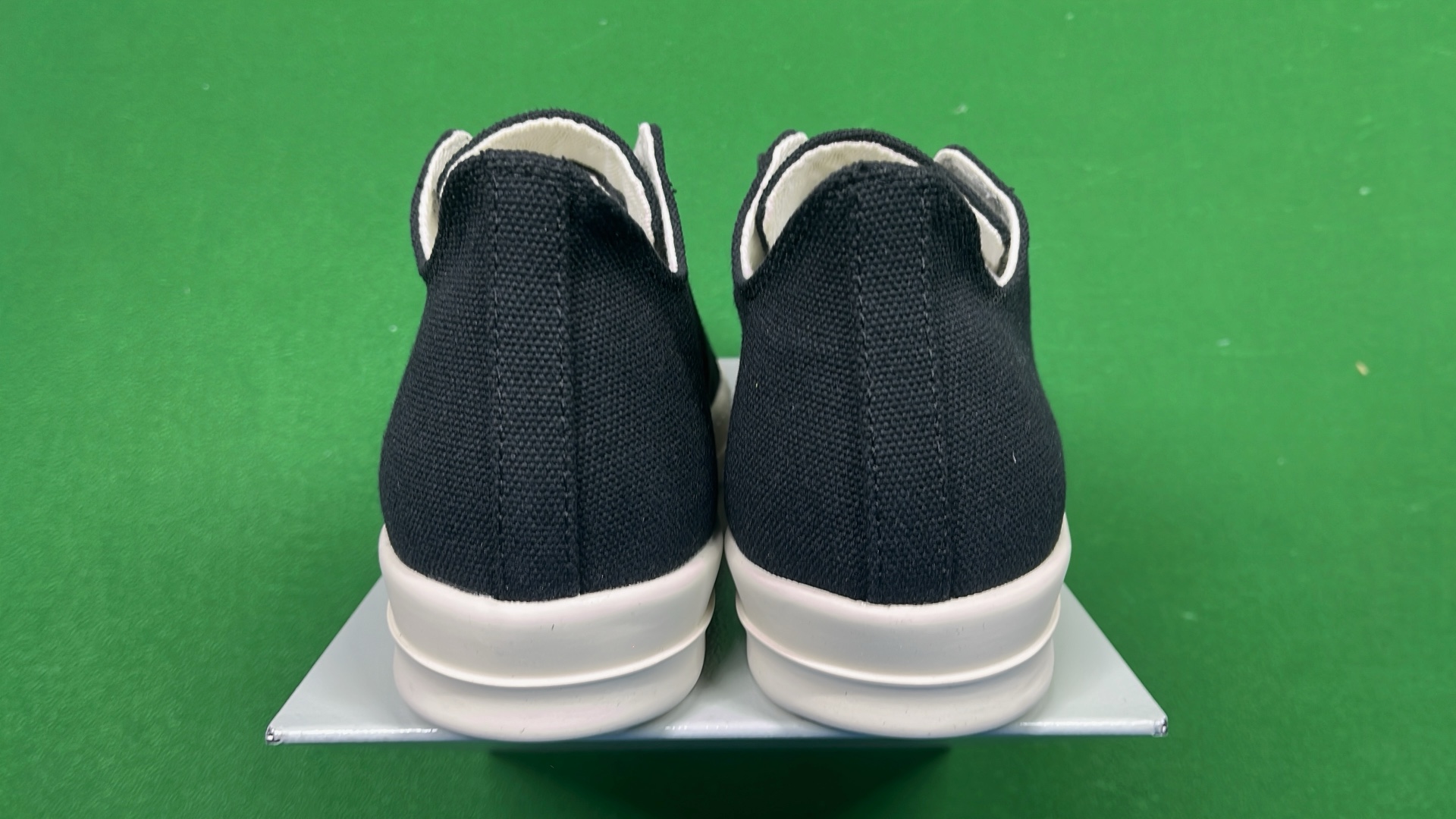 Black Canvas Sneakers with White Sole