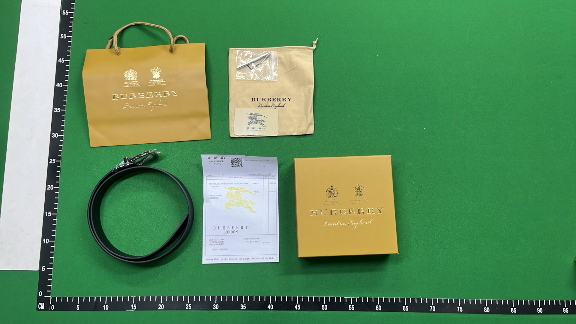Burberry Black Check Pattern Leather Belt with Silver Buckle