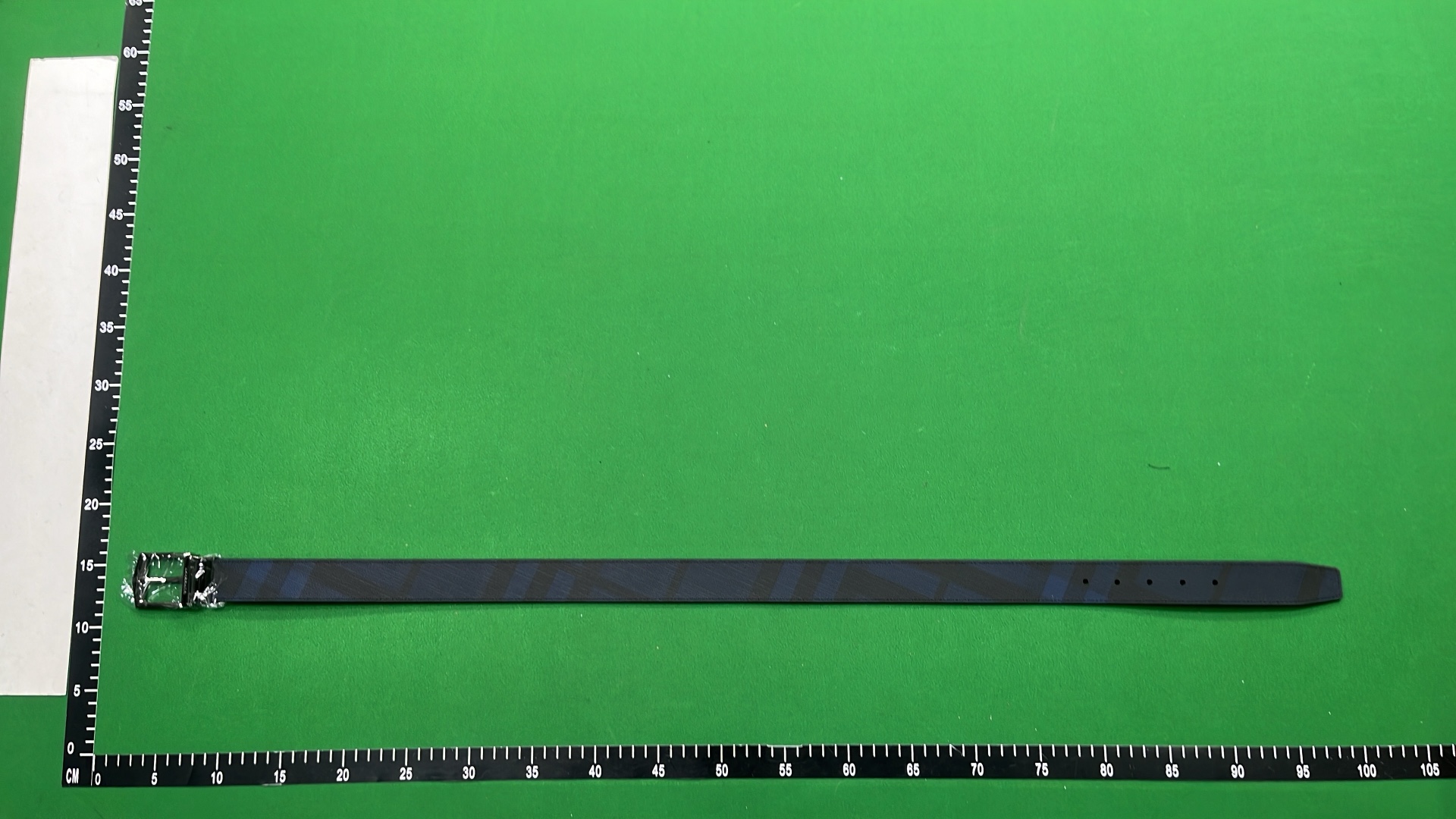 Burberry Black Check Pattern Leather Belt with Silver Buckle