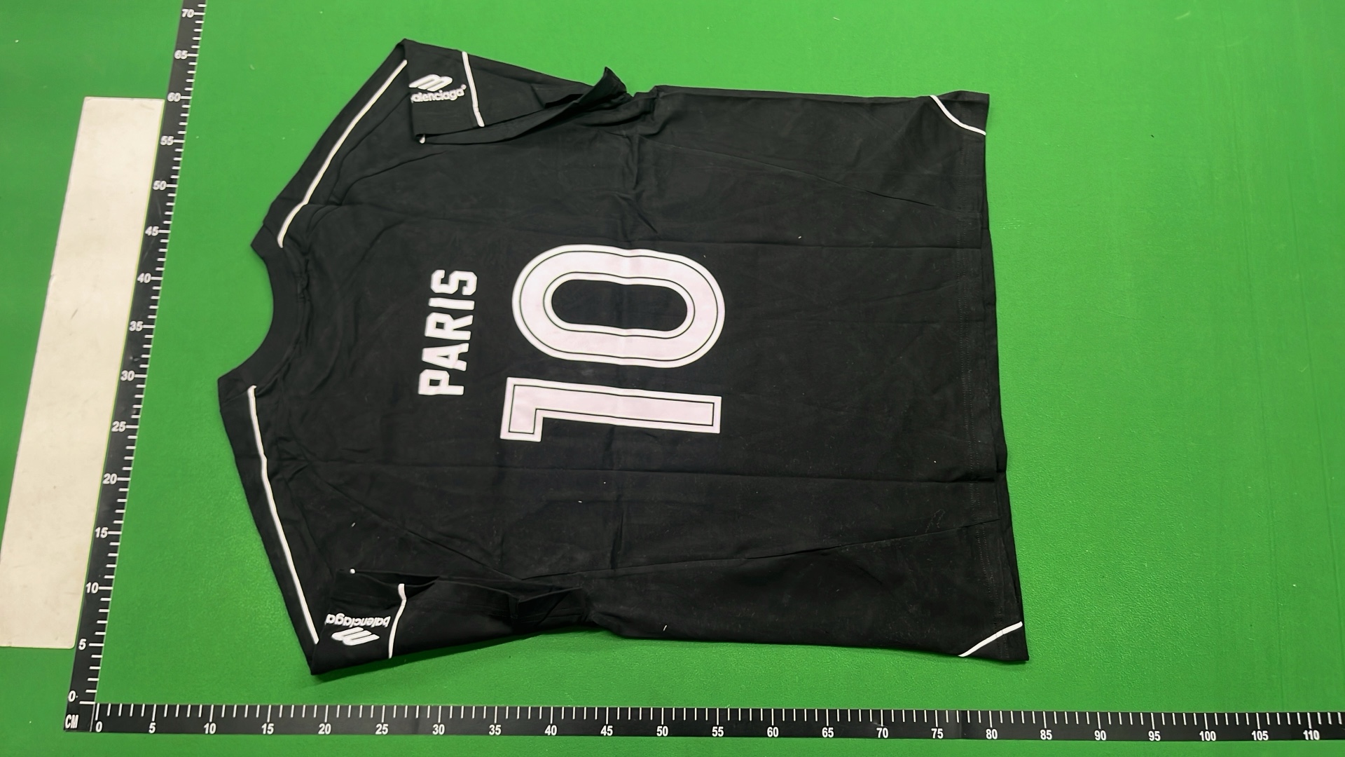 Balenciaga Black T-Shirt with Reflective Stripes and Logo