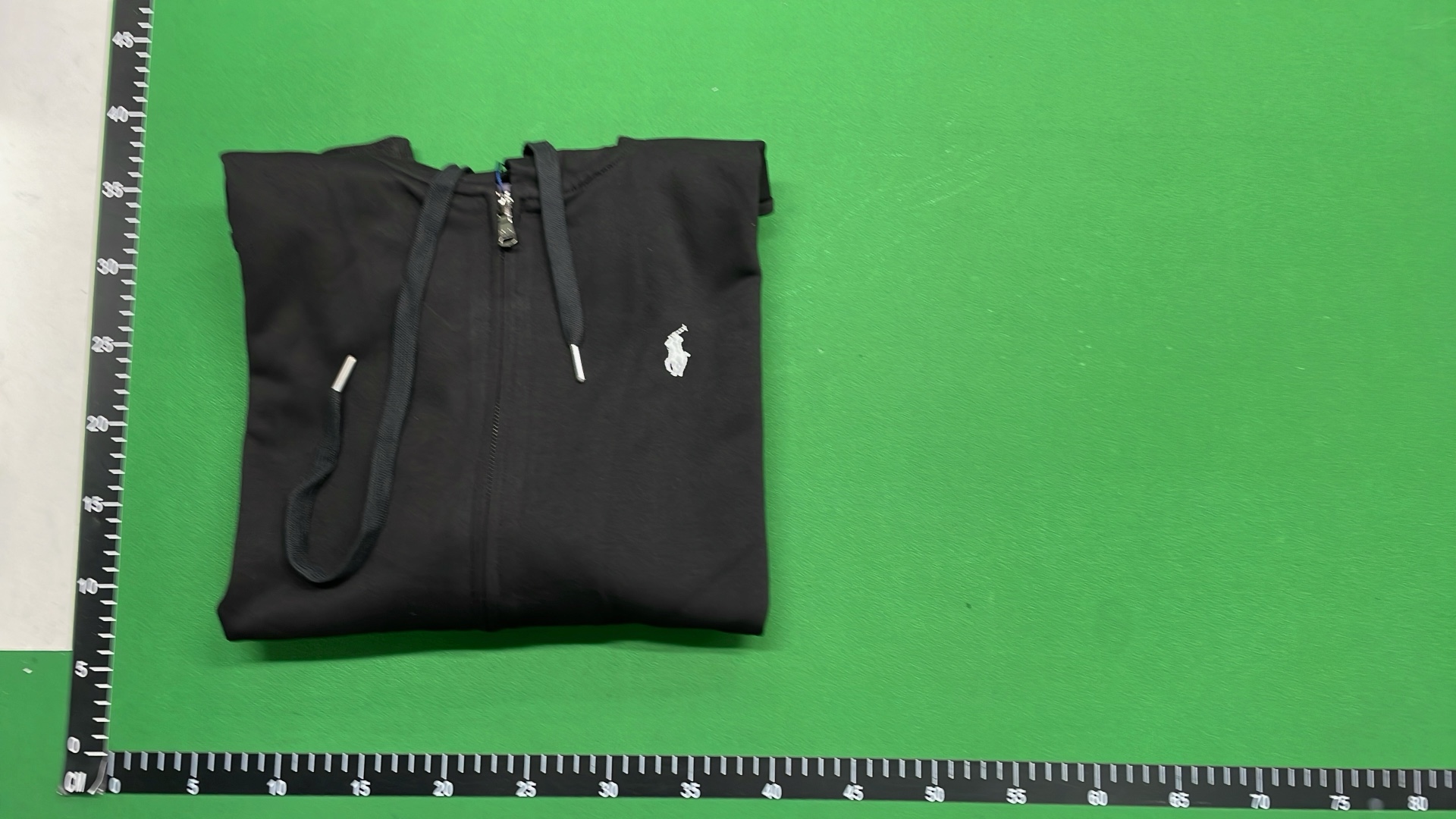 Black Full-Zip Hoodie with Pony Logo