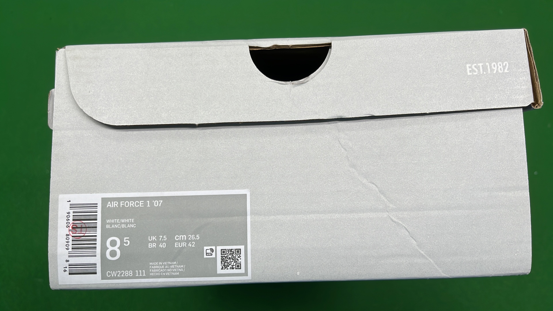 Nike Air Force 1 White Leather Sneakers Men's Classic Shoes