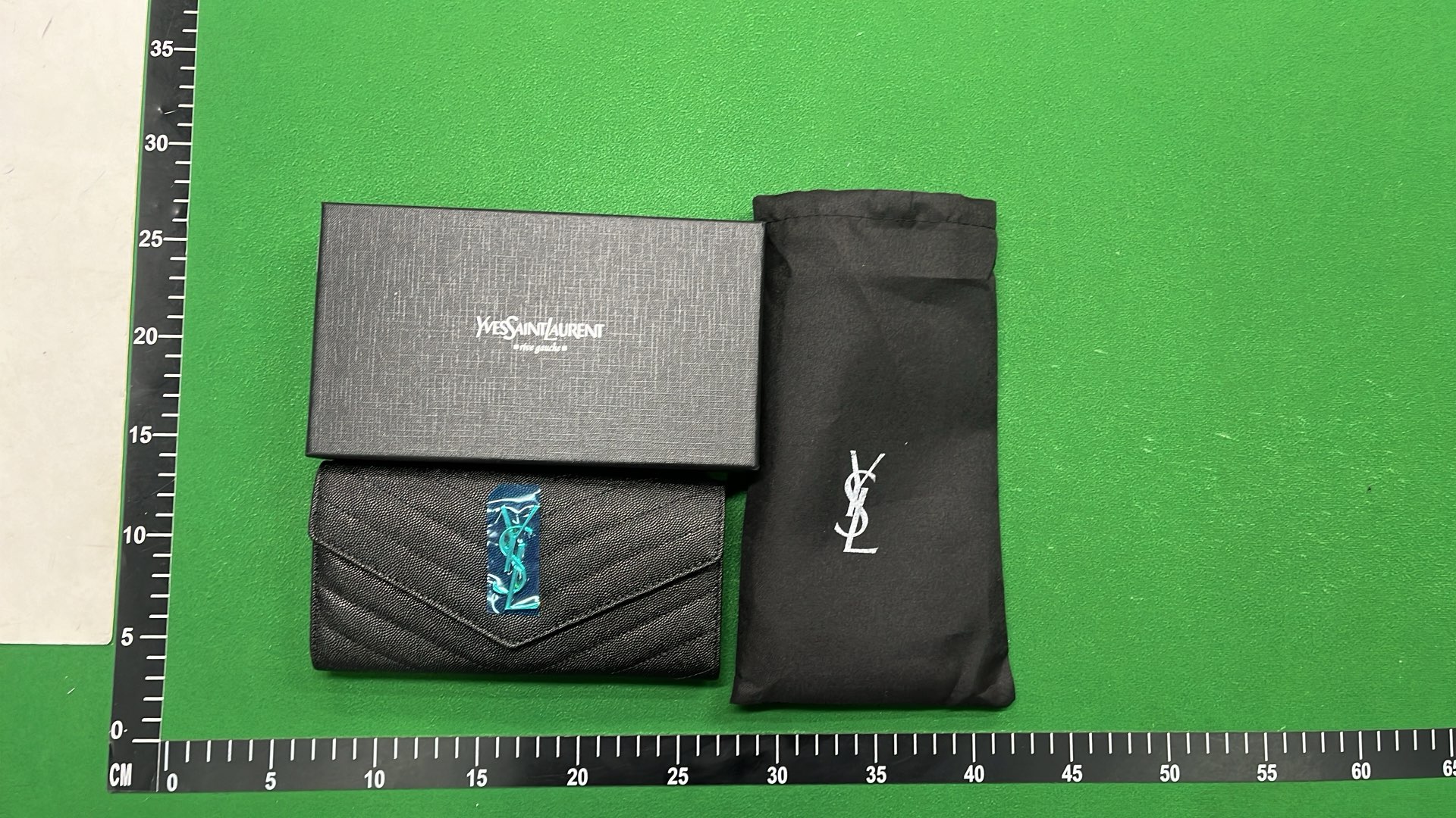 YSL Black Quilted Leather Wallet with Gold Logo
