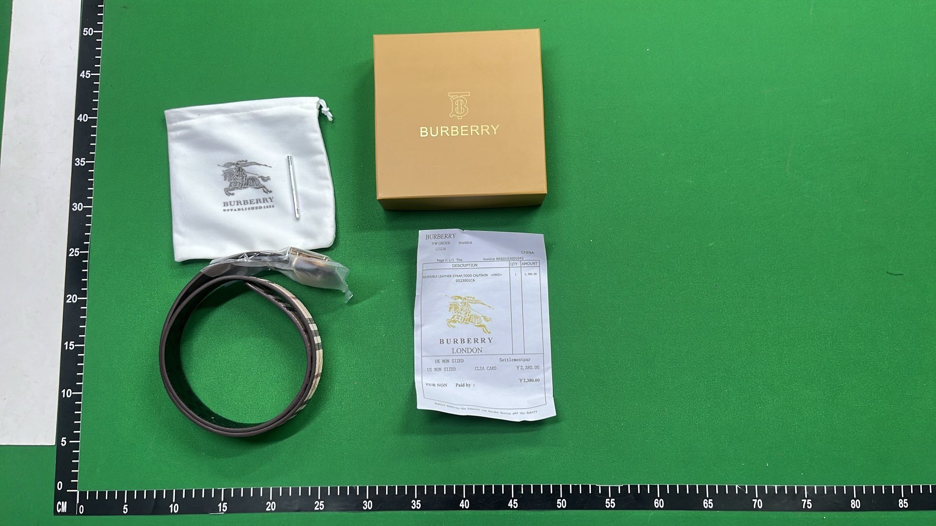 LV Monogram Belt with Gold Buckle
