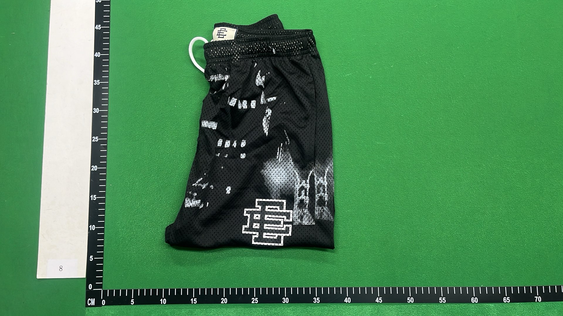 Black Mesh Basketball Shorts with City Print