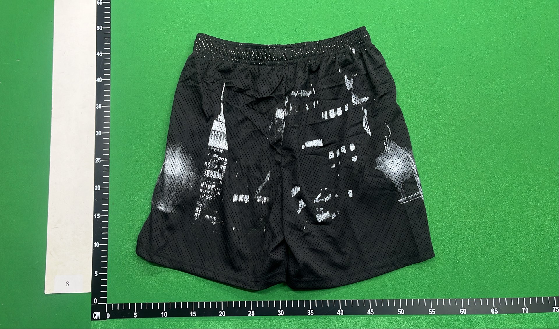 Black Mesh Basketball Shorts with City Print