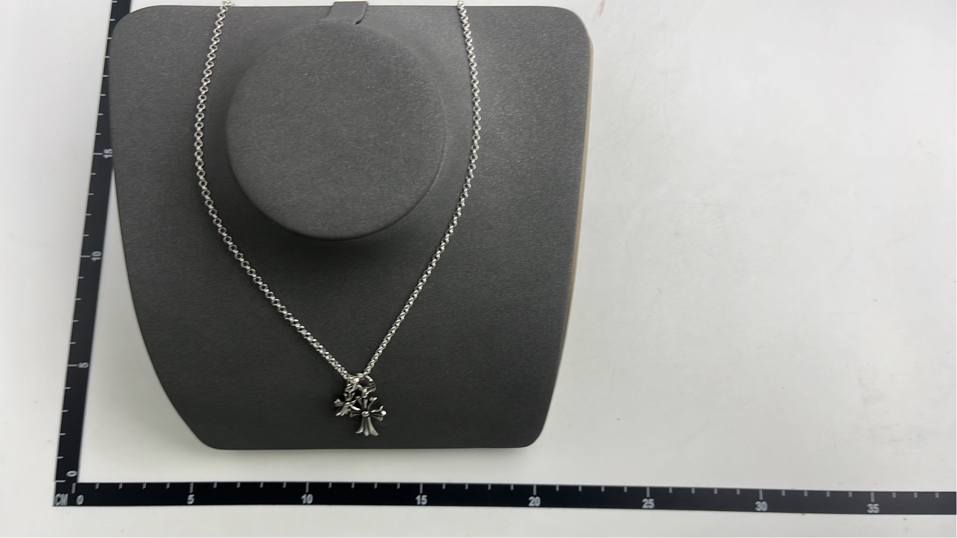 Chrome Hearts Cross Pendant Necklace Silver Chain
