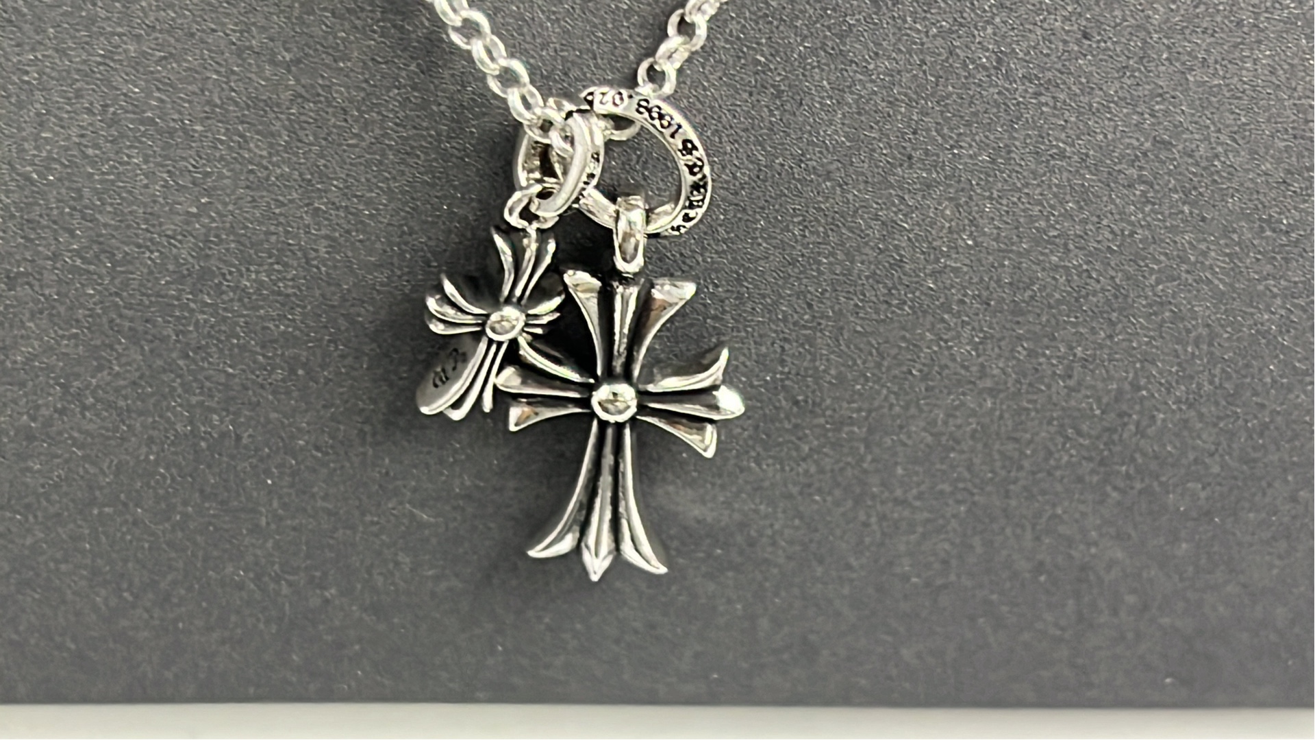 Chrome Hearts Cross Pendant Necklace Silver Chain
