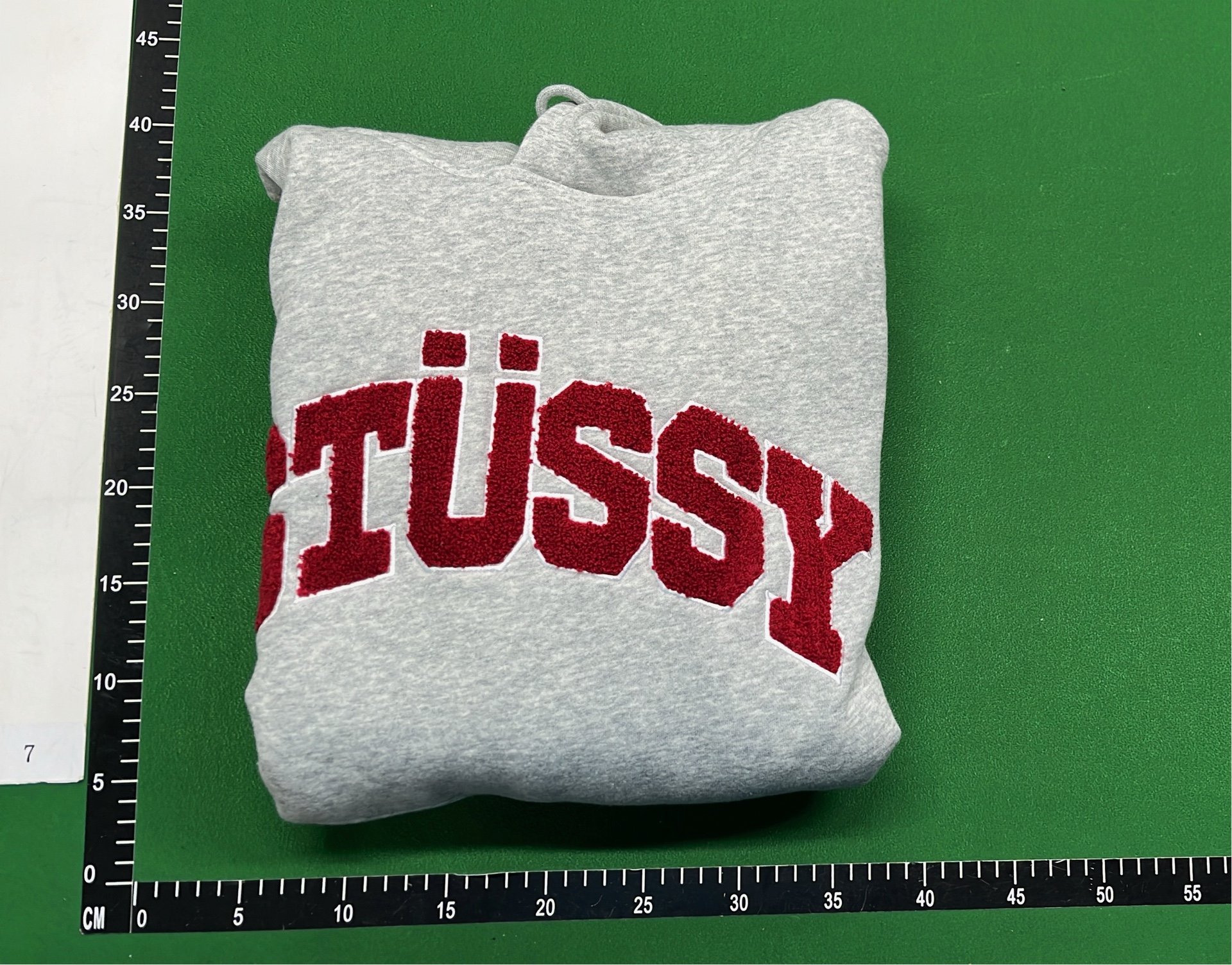 St&uuml;ssy Grey Hoodie with Red Logo