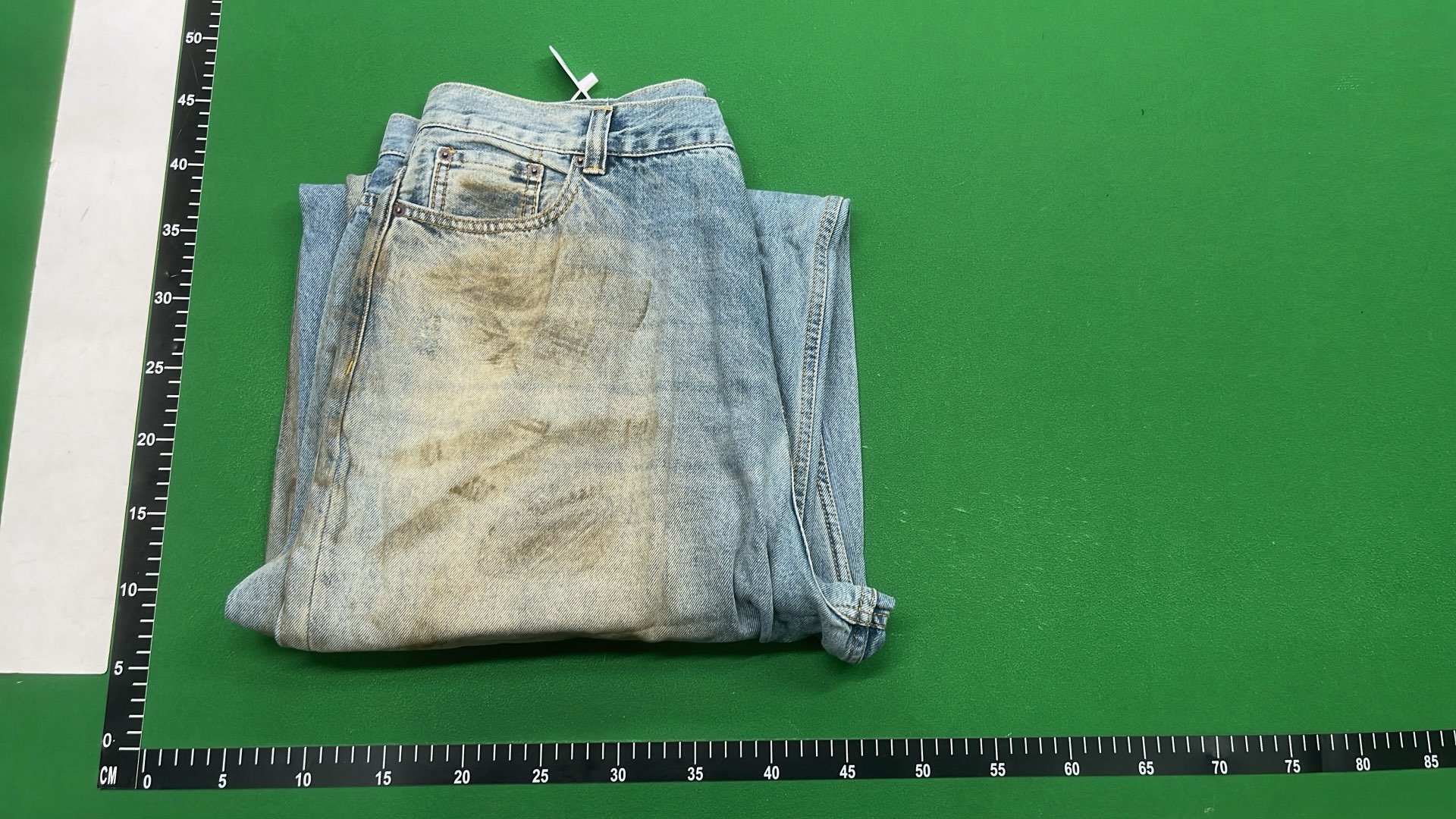 Distressed Wide Leg Denim Pants with Tie-Dye Effect