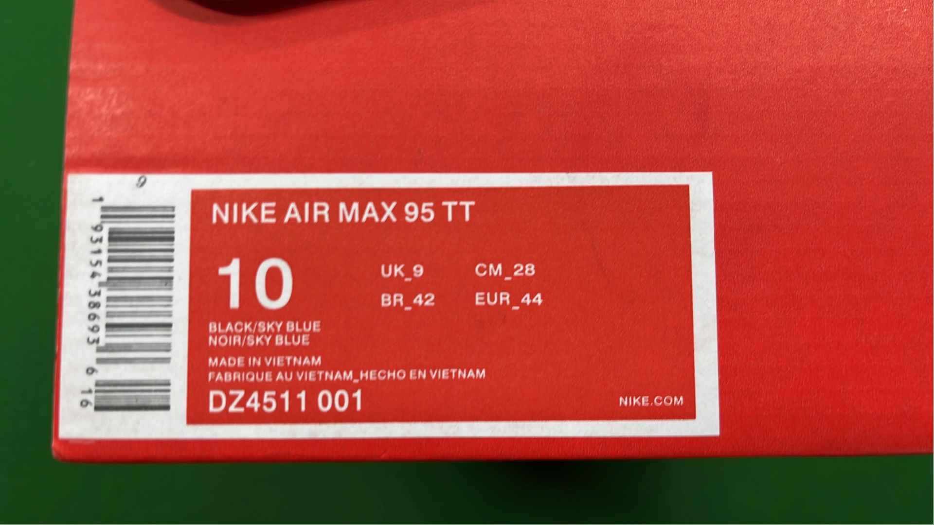Nike Air Max 95 Black Red Men's Running Shoes
